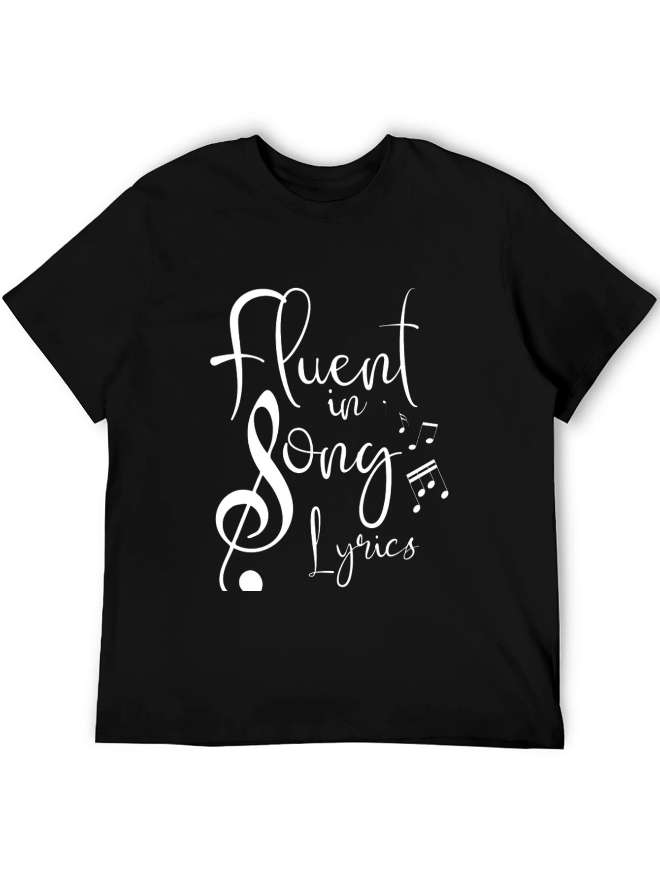 Black Fluent in Song Lyrics Black Graphic Tee view 5