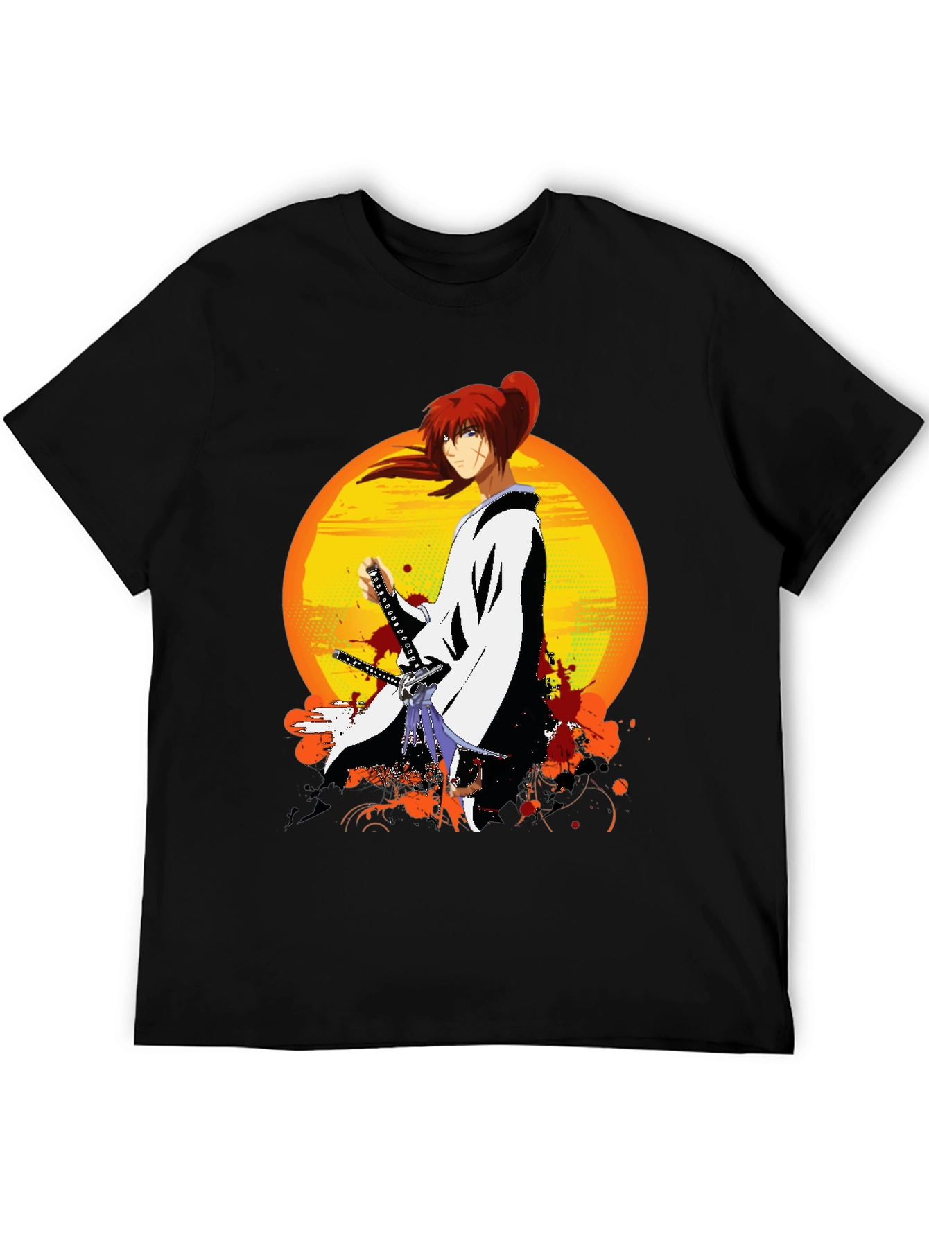 Black Anime Samurai T-Shirt view 5