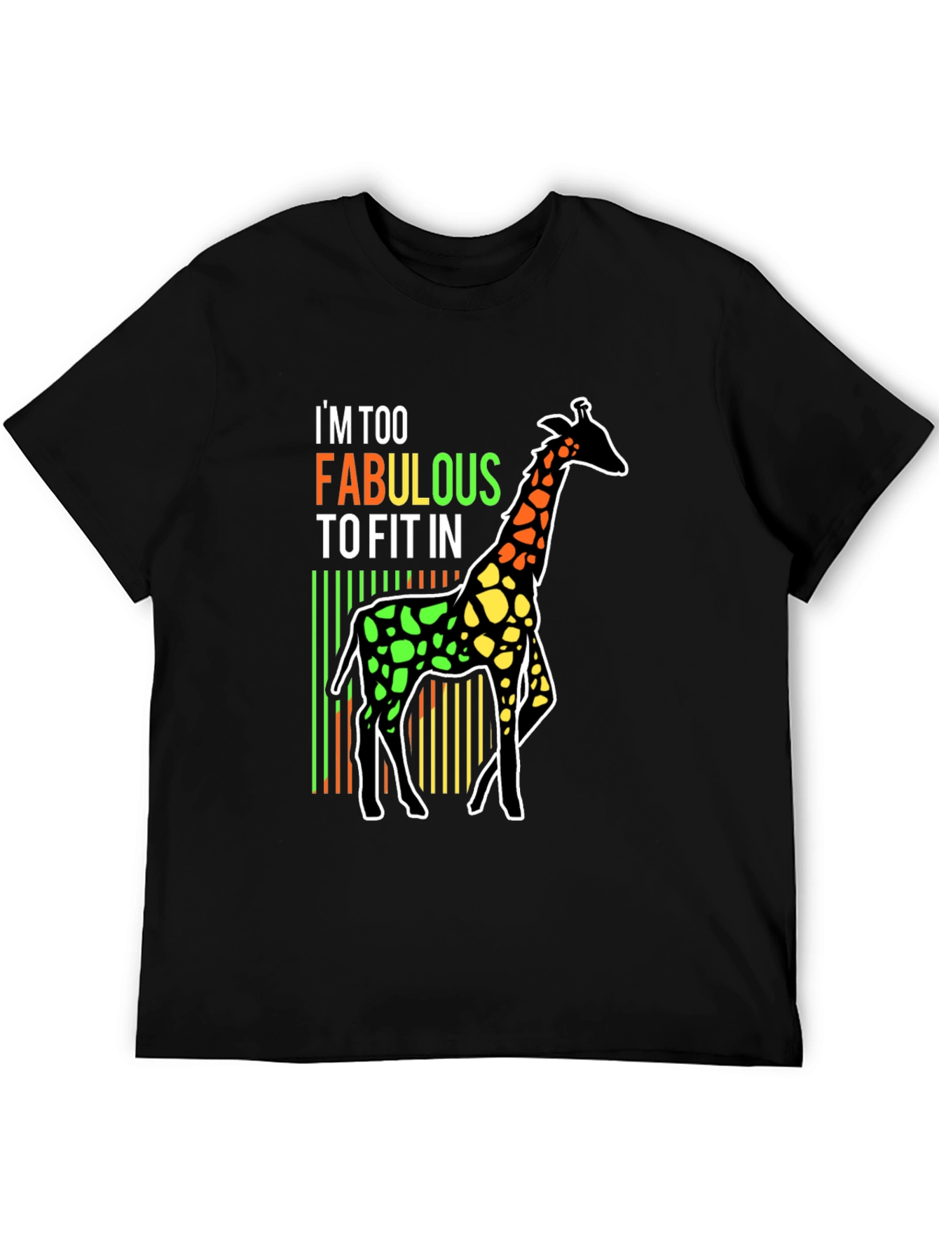 Black Fabulous Giraffe T-Shirt - Unique Design view 5