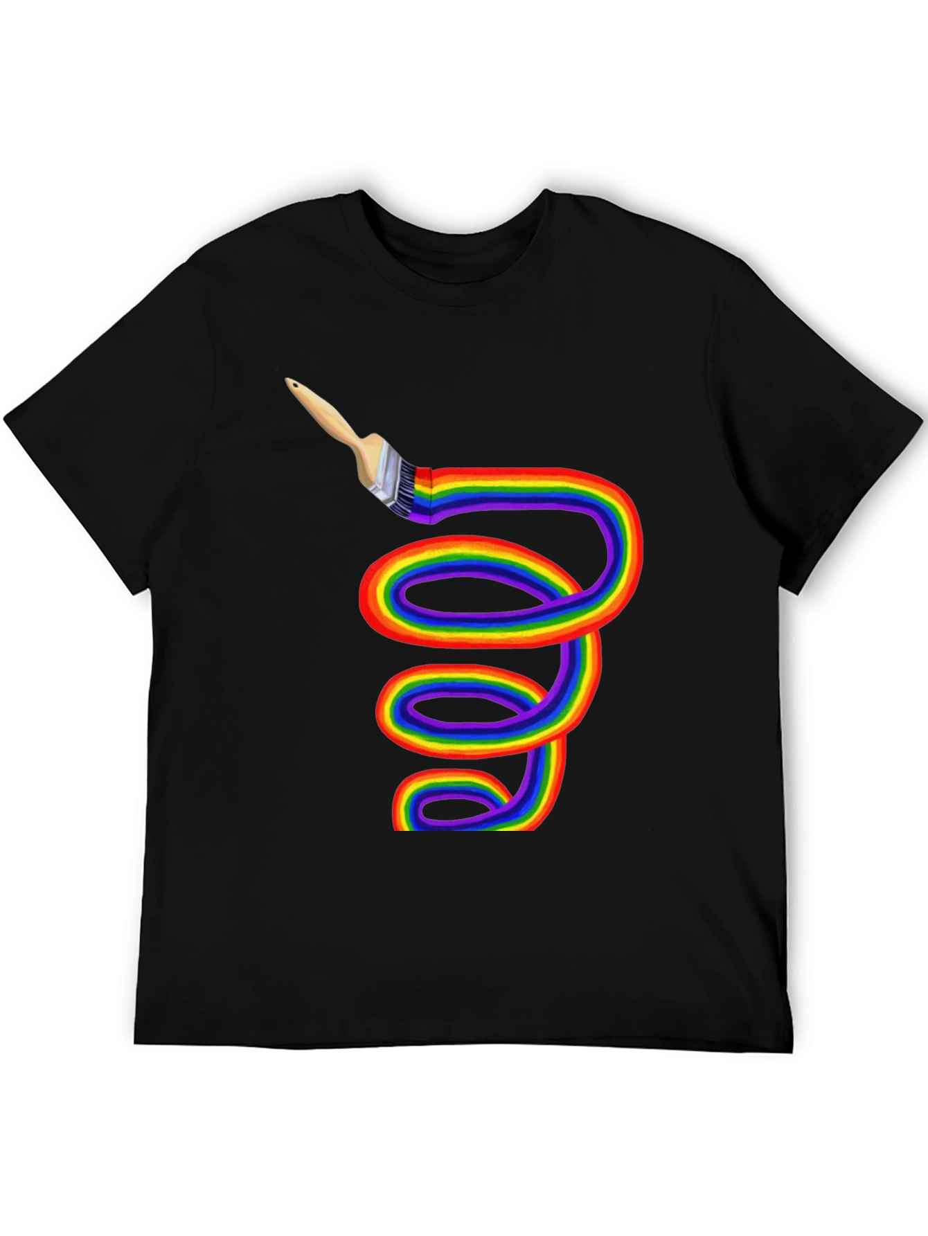 Rainbow Paintbrush Tee - Artistic Expression - 5