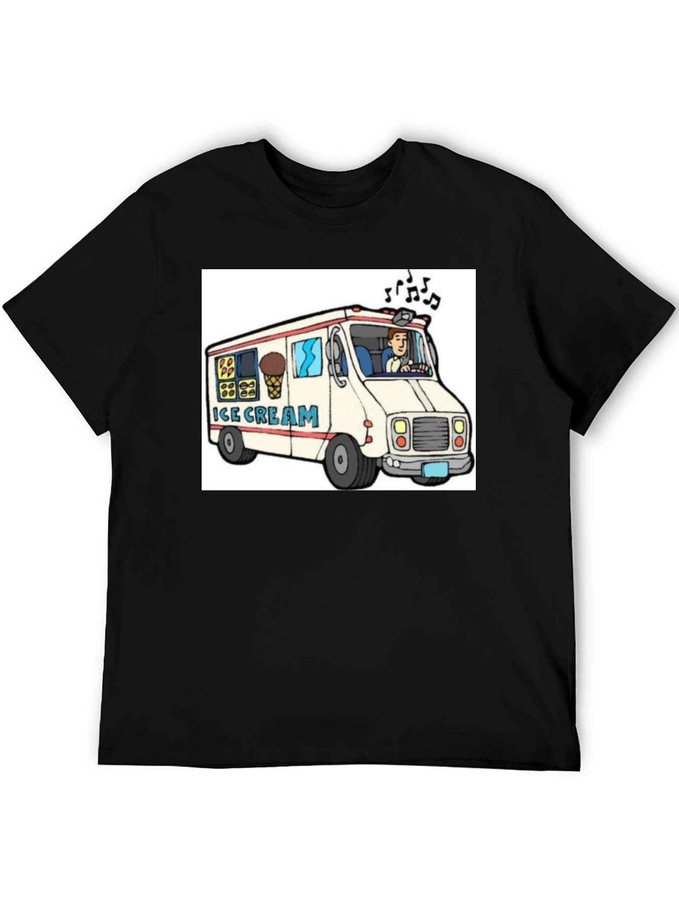 Black Ice Cream Truck Graphic Tee - Fun Summer Shirt view 5