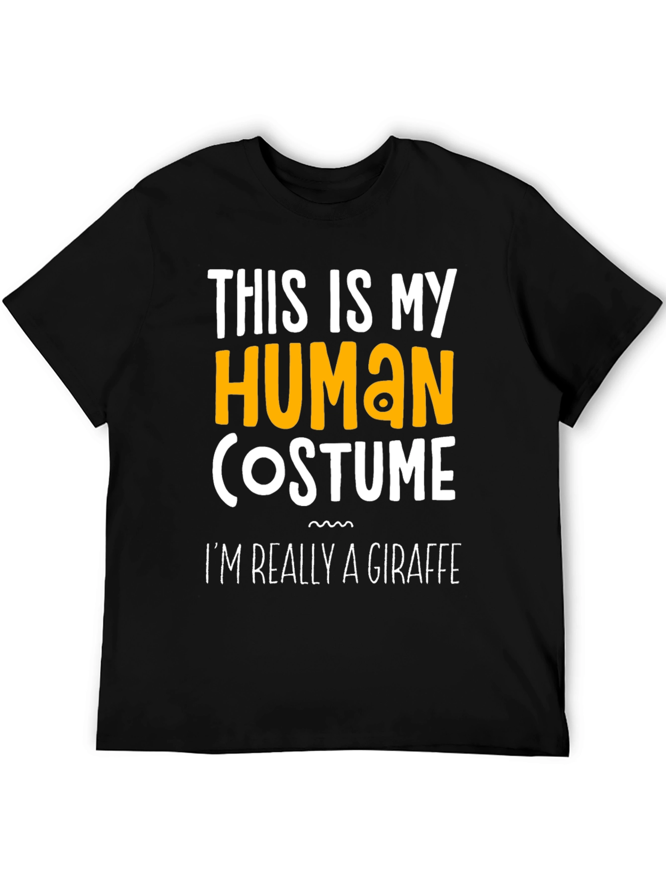 Black Funny Giraffe Costume T-Shirt - This Is My Human Costume view 5