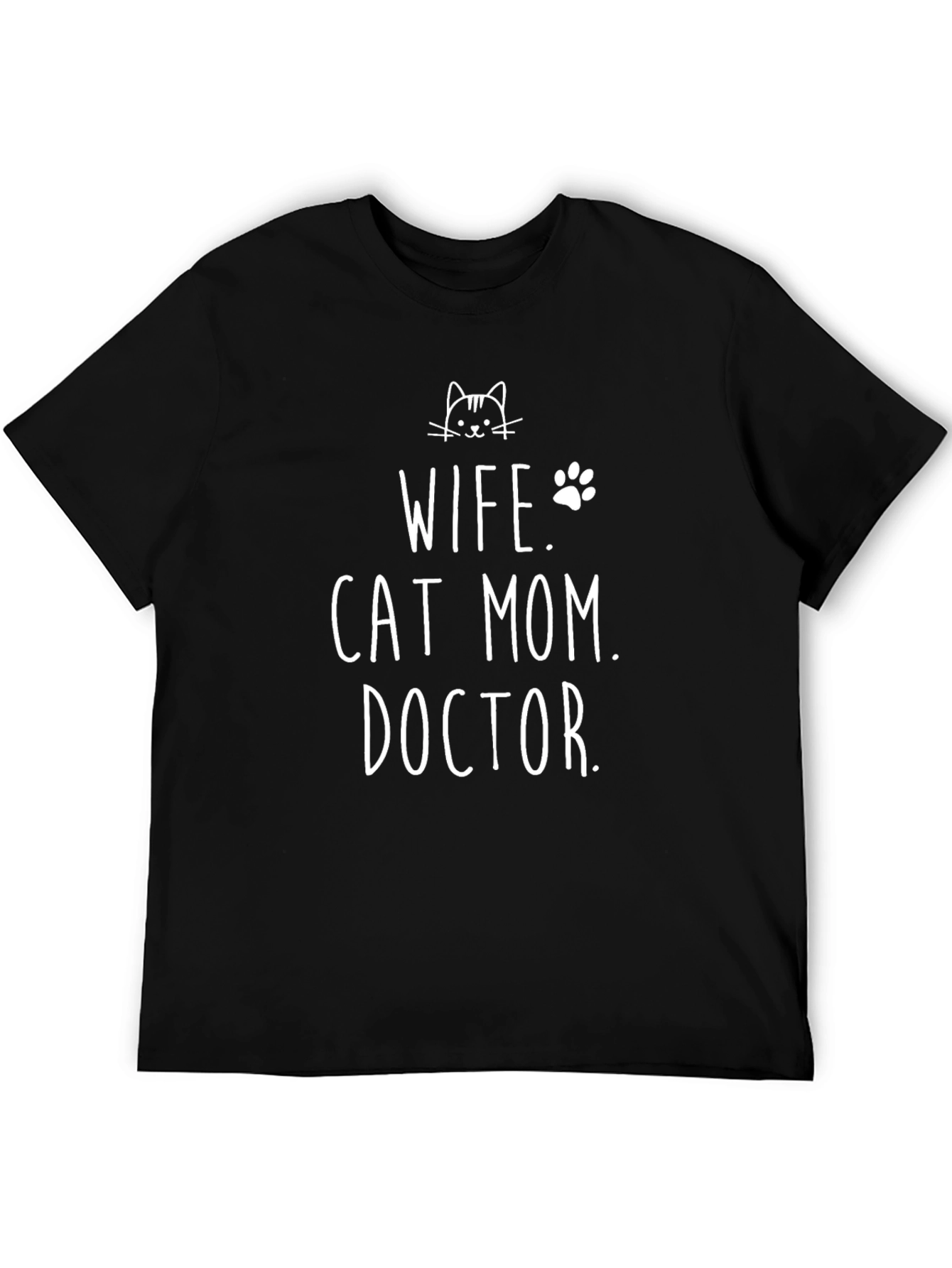 Black Wife Cat Mom Doctor T-Shirt view 5