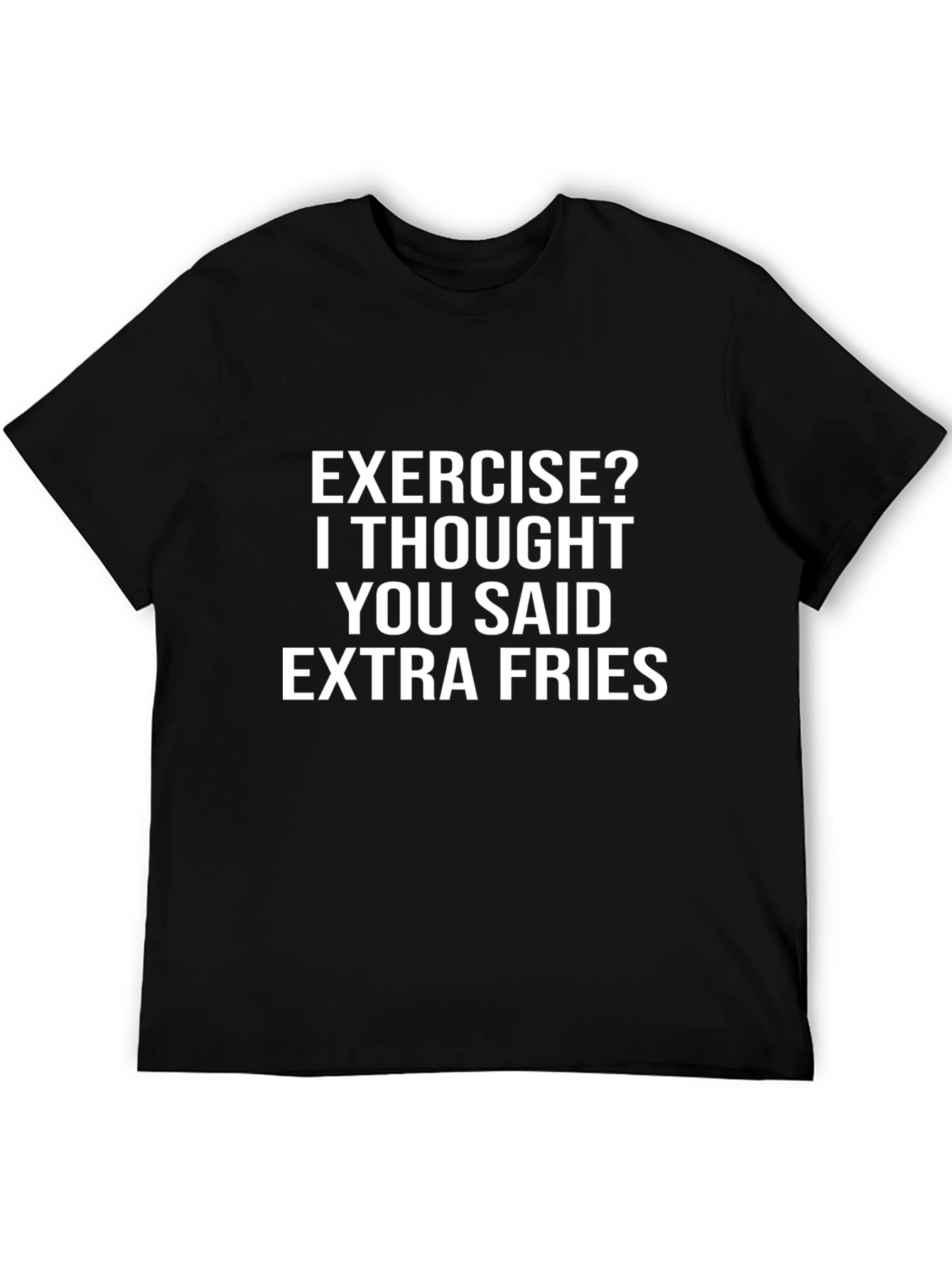 Black Funny Extra Fries Black T-Shirt view 5
