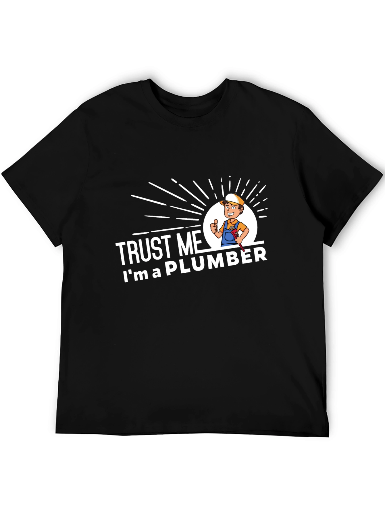Black Trust Me I'm A Plumber Graphic T-Shirt view 5