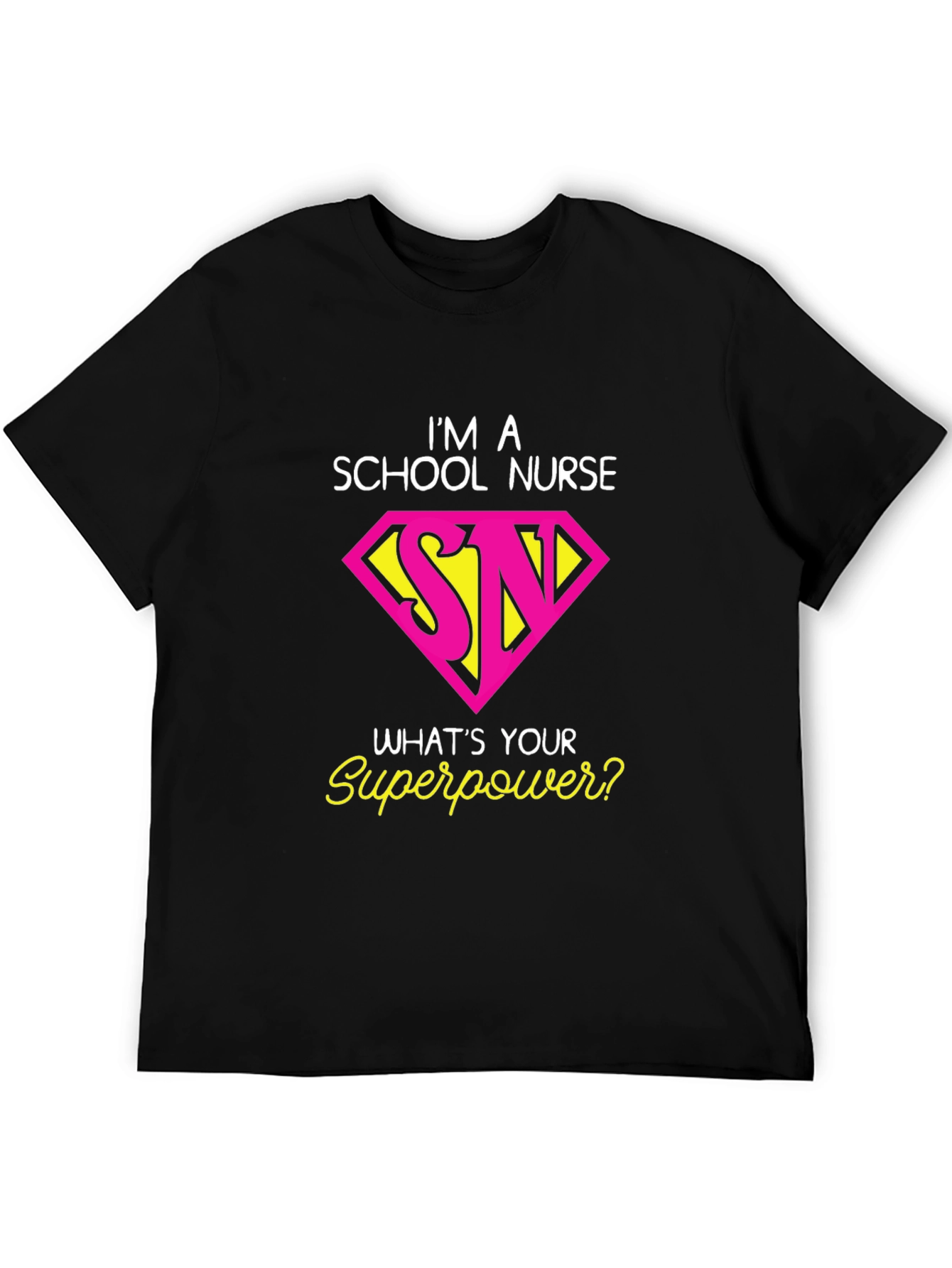 Black School Nurse Superpower T-Shirt view 5