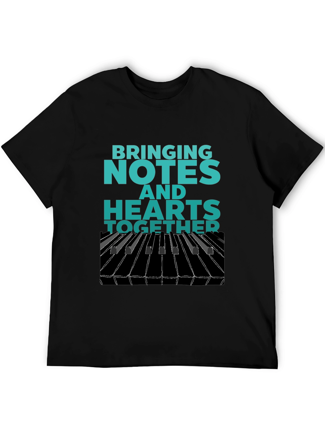 Black Music Lover's Tee: Notes & Hearts Together view 5