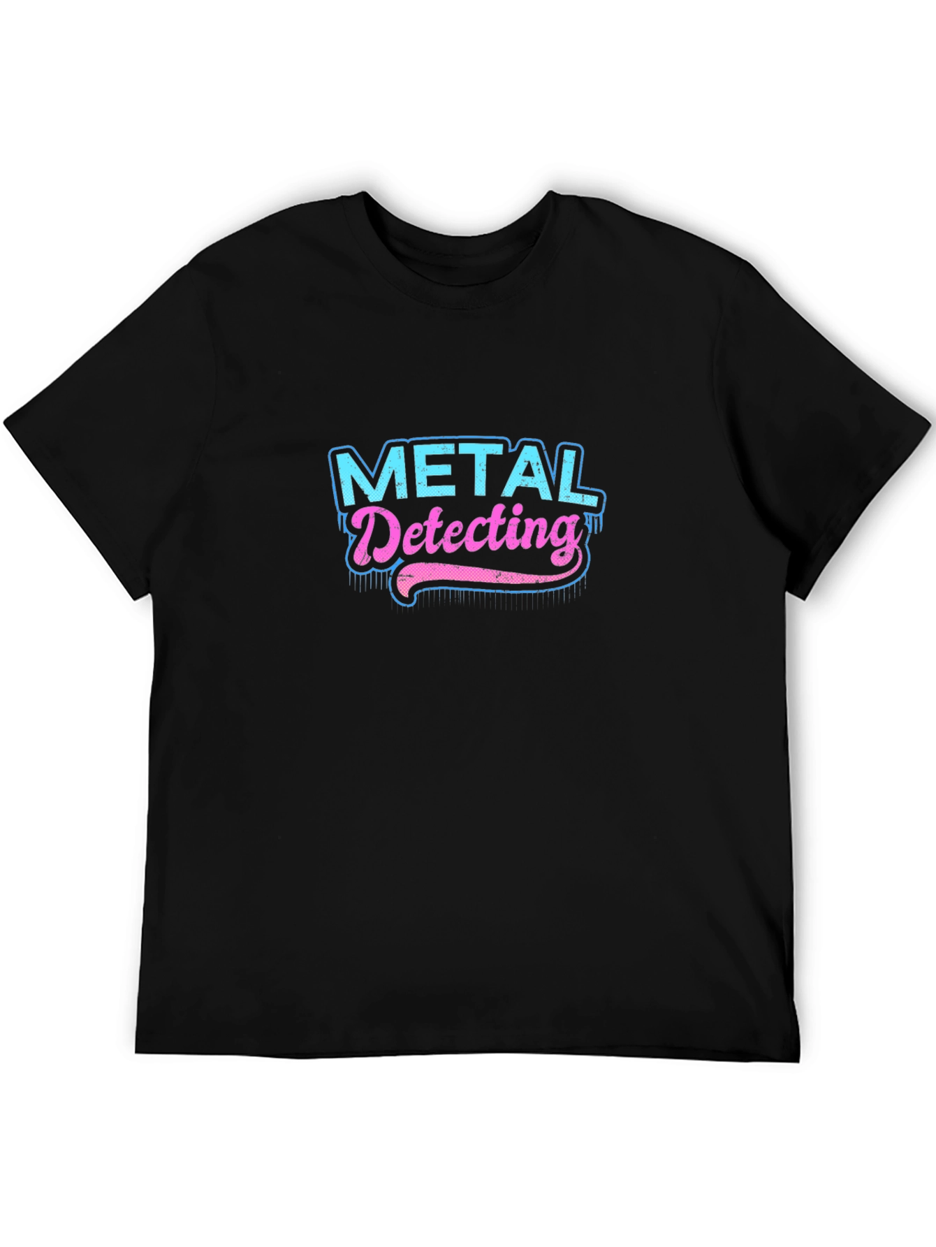 Black Metal Detecting Retro Graphic T-Shirt view 5