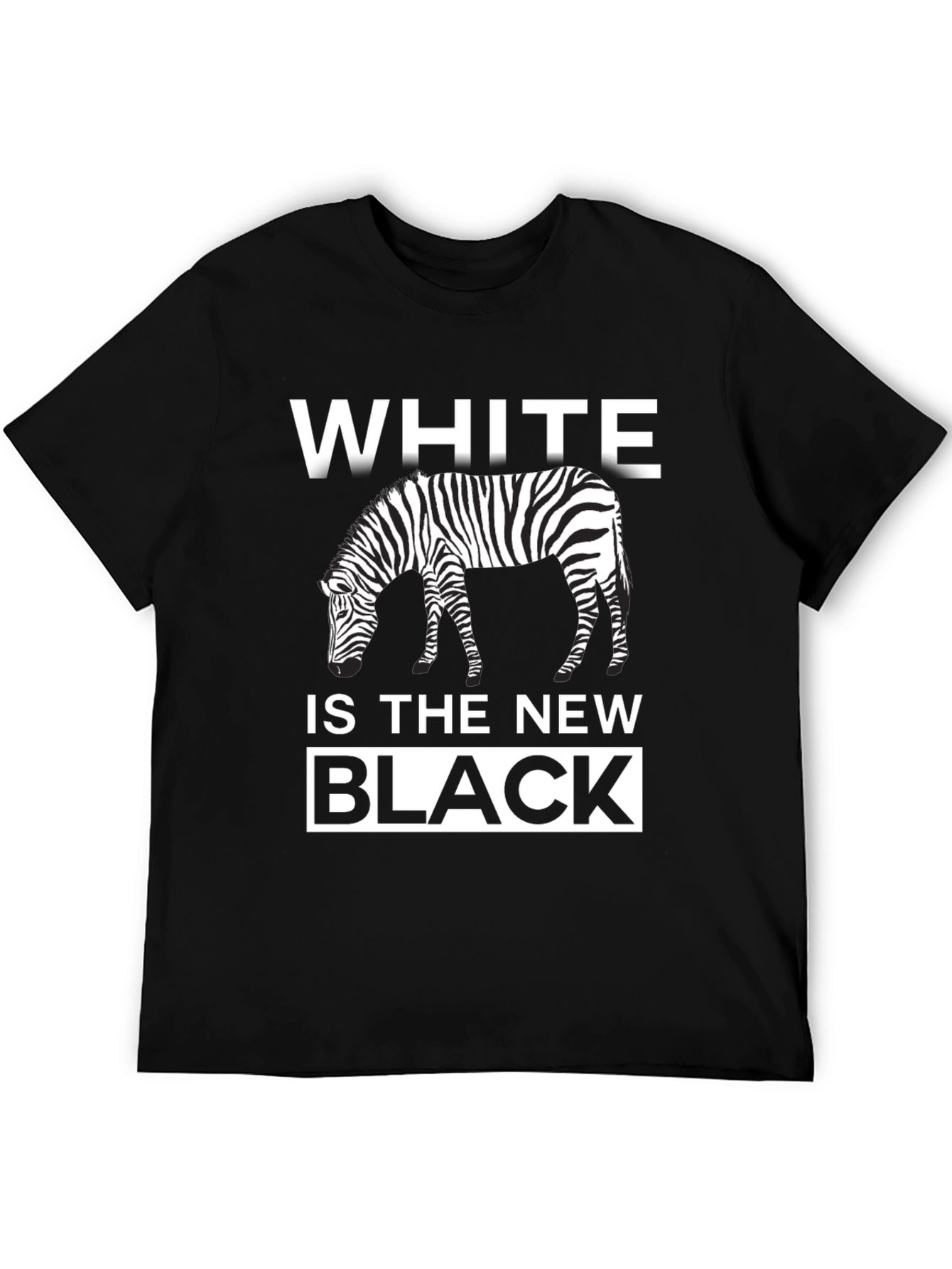 Black White Is The New Black Zebra Graphic T-Shirt view 5