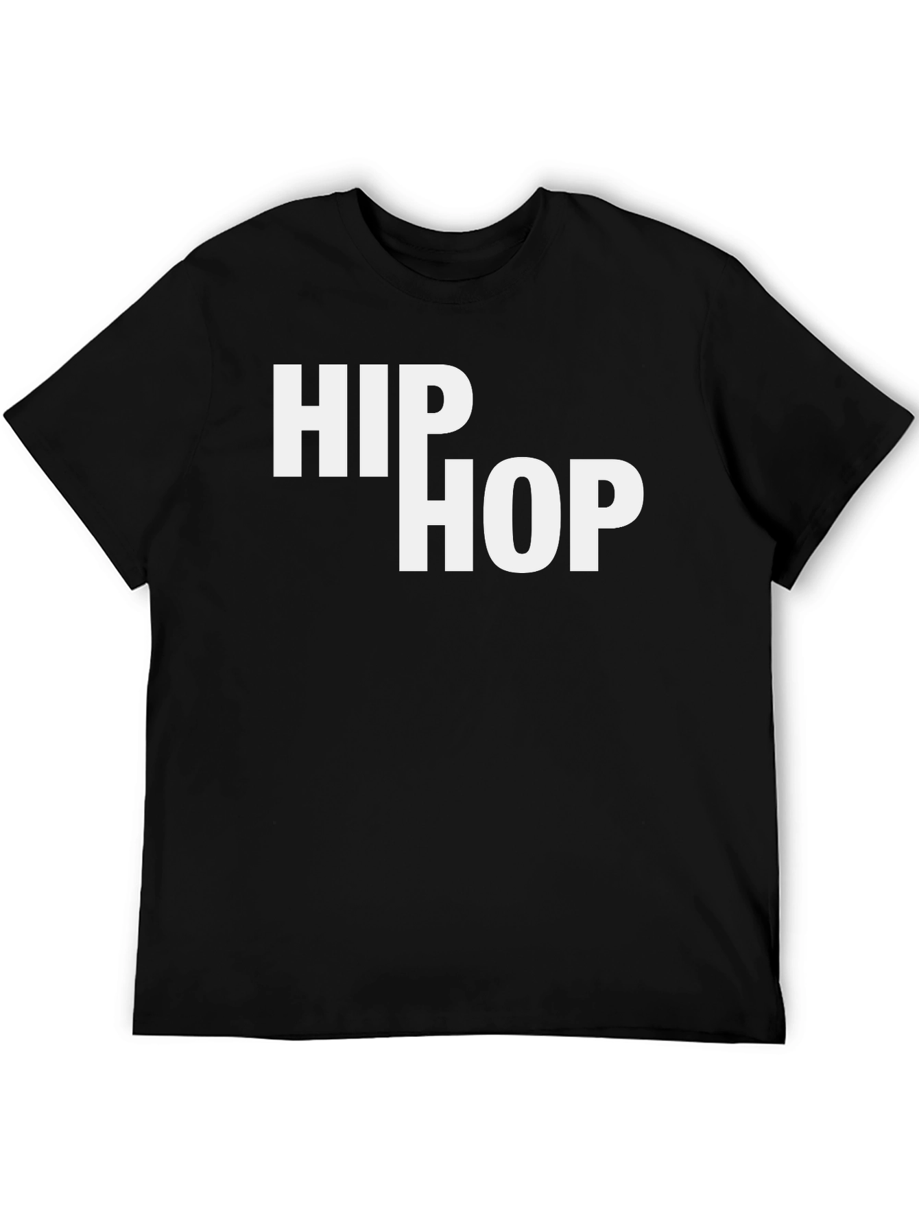 Black Hip Hop Graphic Print Crew Neck T-Shirt view 5