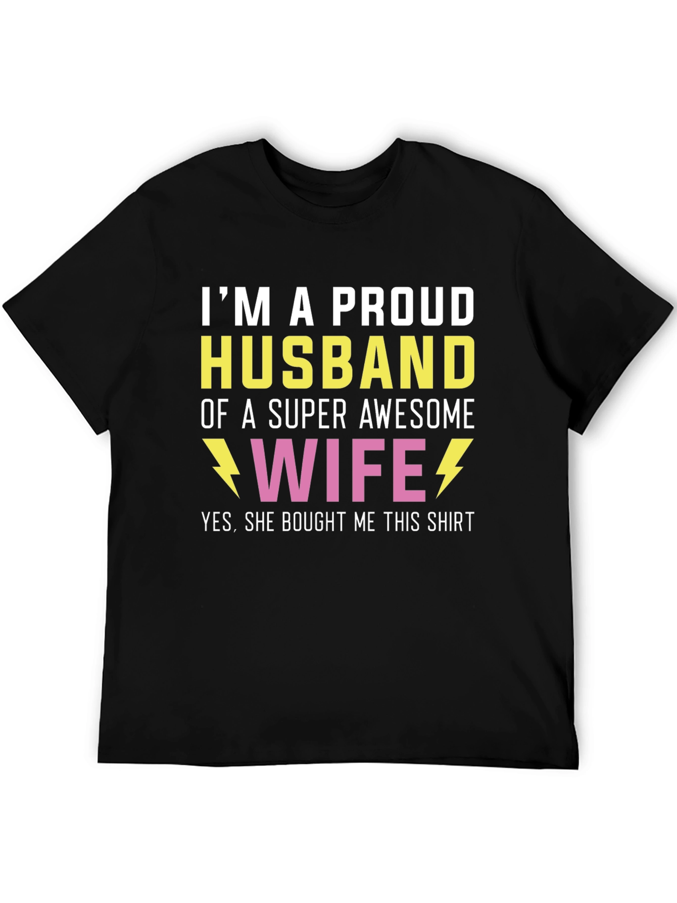 Black Proud Husband T-Shirt - Awesome Wife Gift view 5