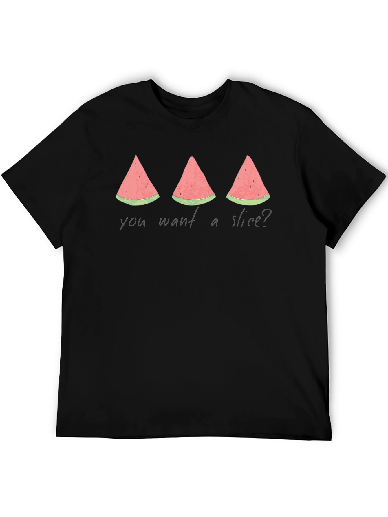 Black Watermelon Slice Graphic Tee - Funny Summer Shirt view 5