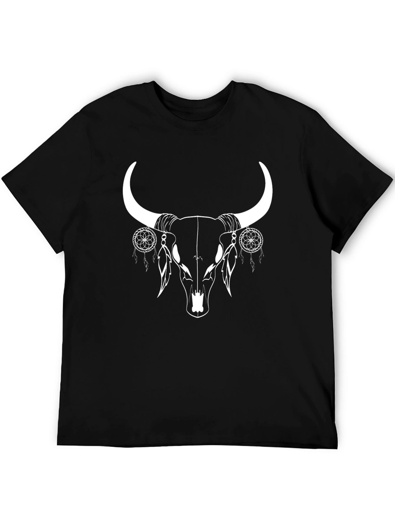 Black Bull Skull Graphic Tee view 5