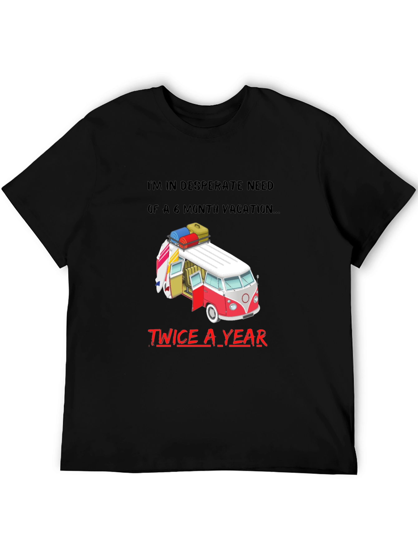 Black Vacation Needed Graphic Tee - Beach Lover T-Shirt view 5