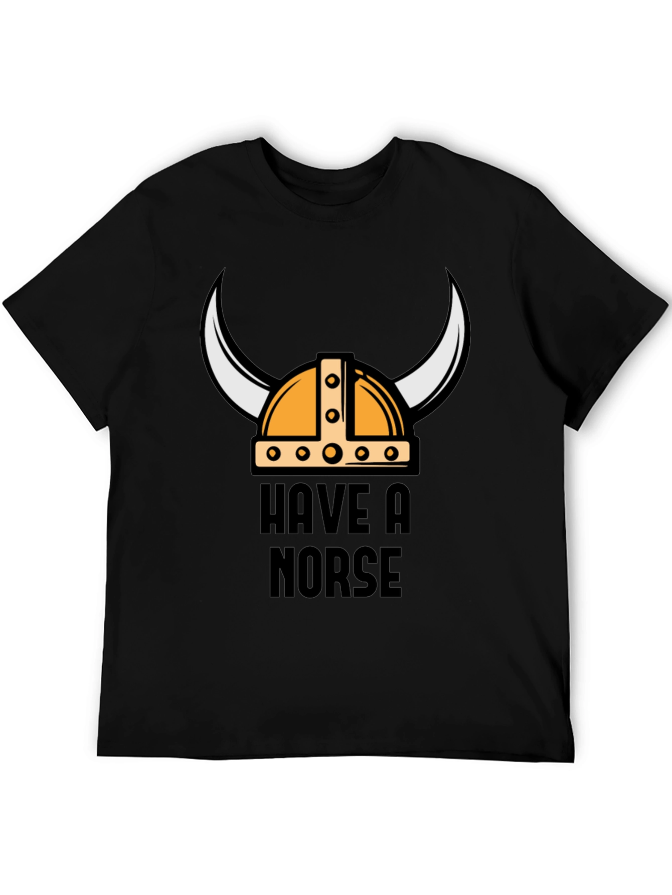 Black Have A Norse Day Viking Helmet T-Shirt view 5