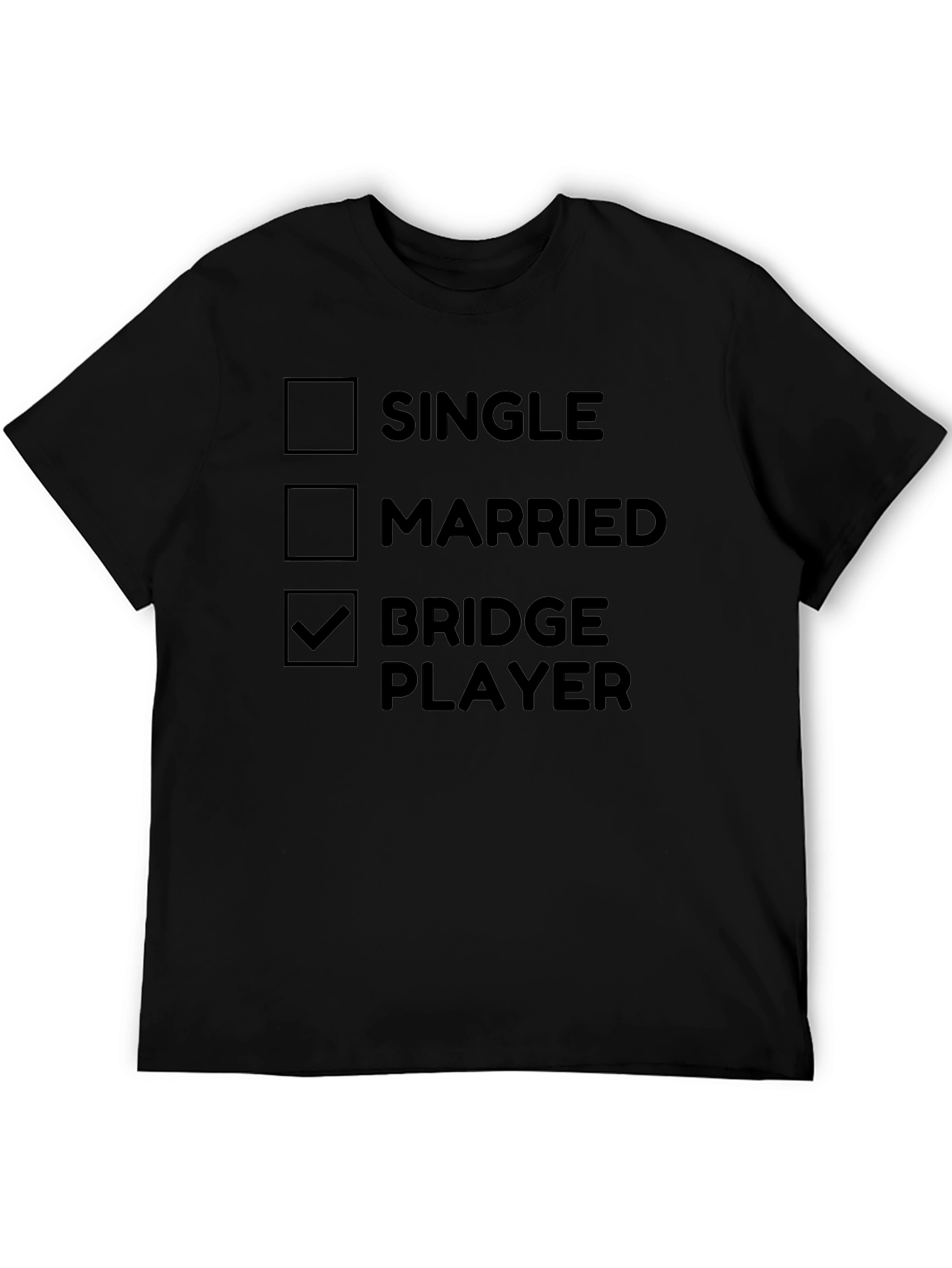 Black Funny Bridge Player T-Shirt view 5