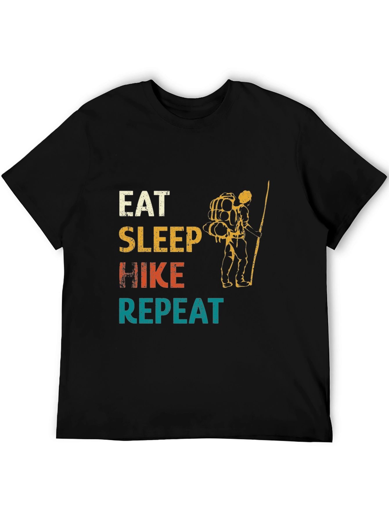 Black Eat Sleep Hike Repeat Graphic Tee view 5