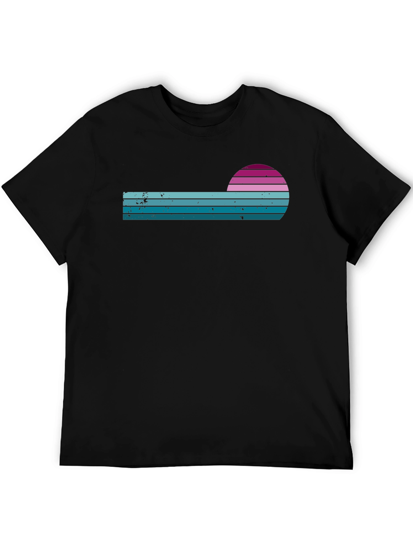 Black Retro Sunset Graphic Tee - Stylish Comfort view 5