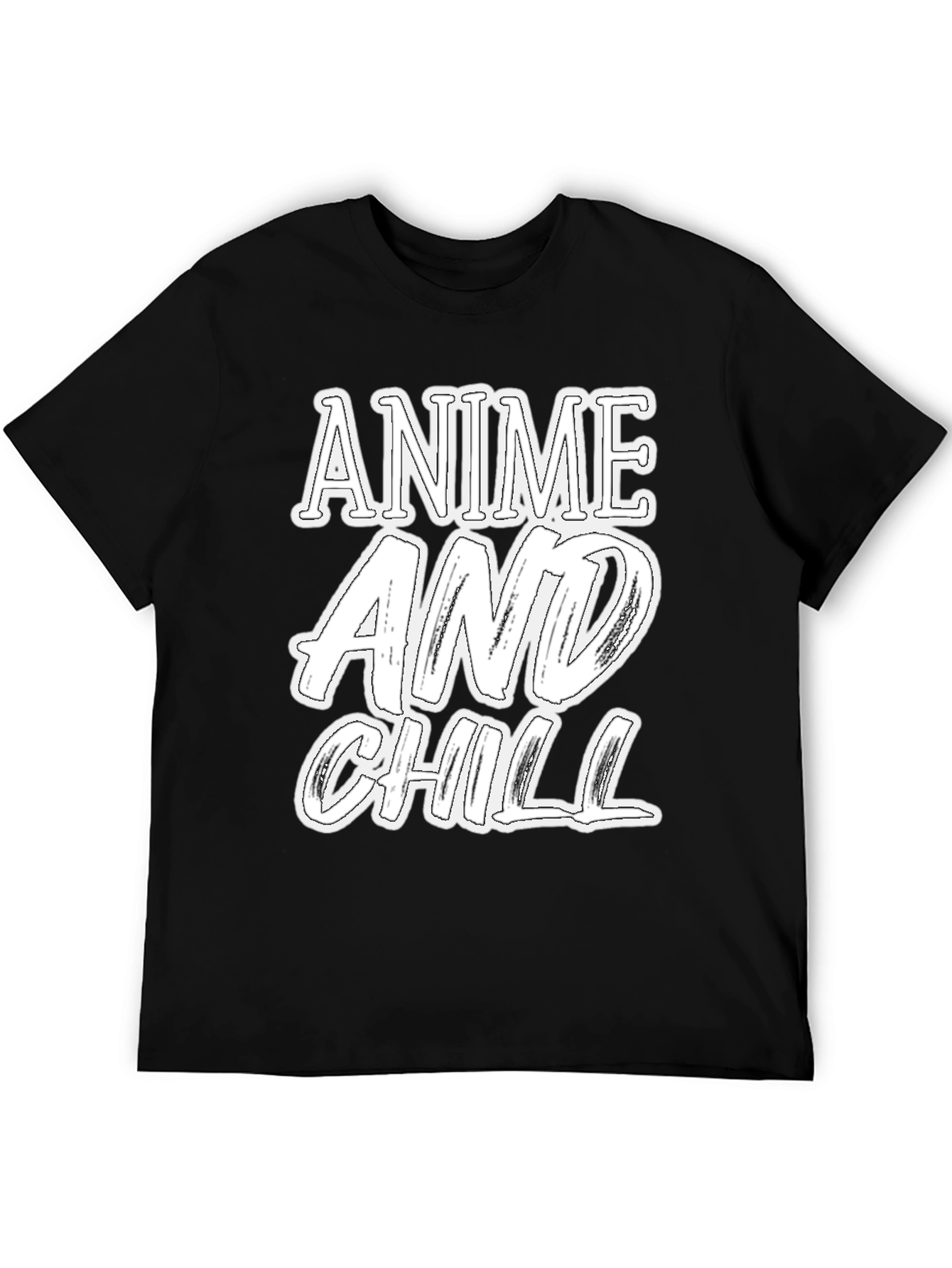Black Anime and Chill Graphic T-Shirt view 5