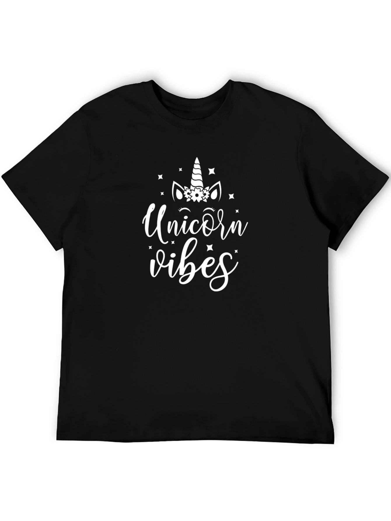 Black Unicorn Vibes Graphic Tee - Stylish Unisex T-Shirt view 5