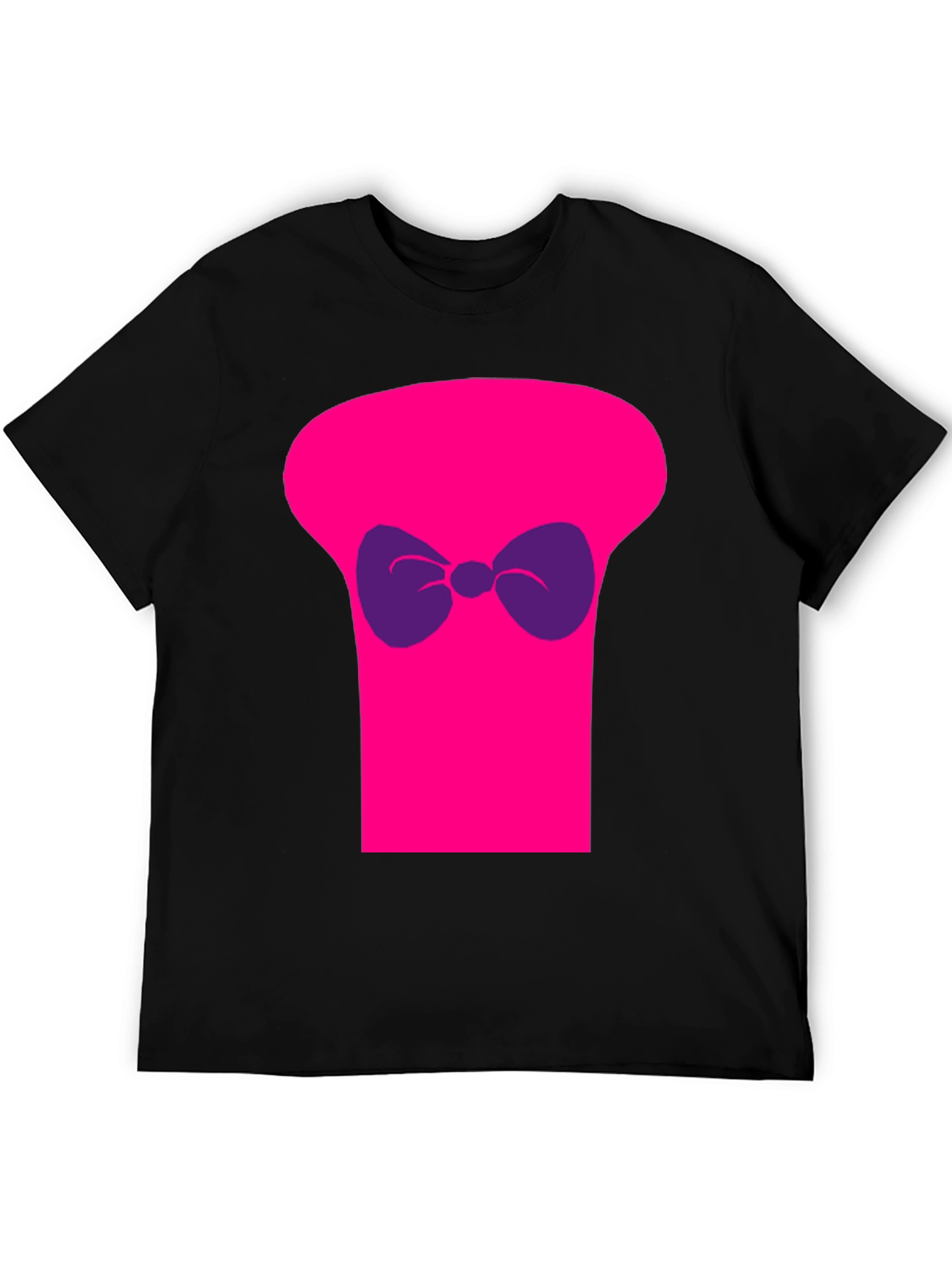 Black Funny Pink Top Hat Bow Tie Graphic T-Shirt view 5