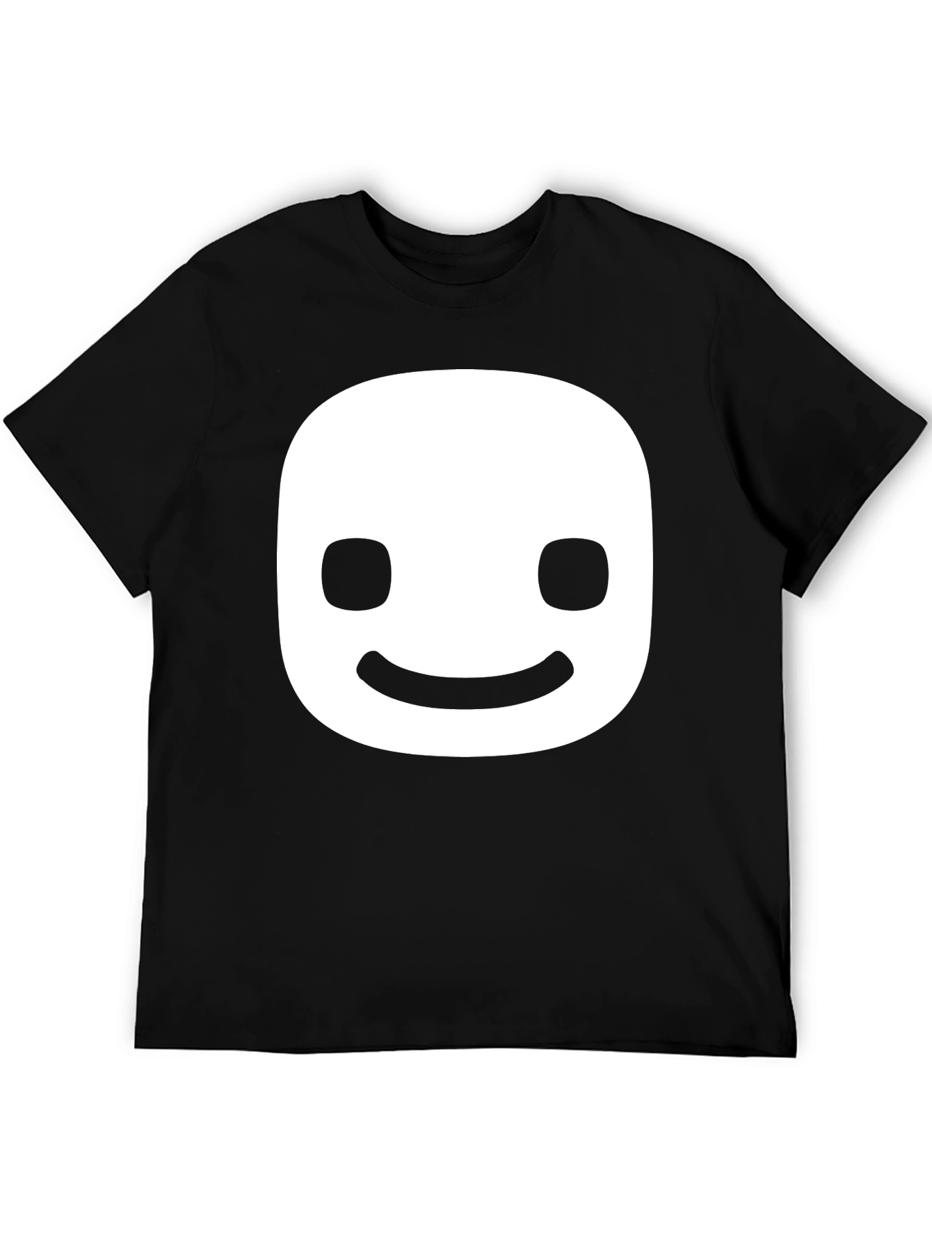Black Smiling Face Graphic Tee - Black Cotton Blend view 5