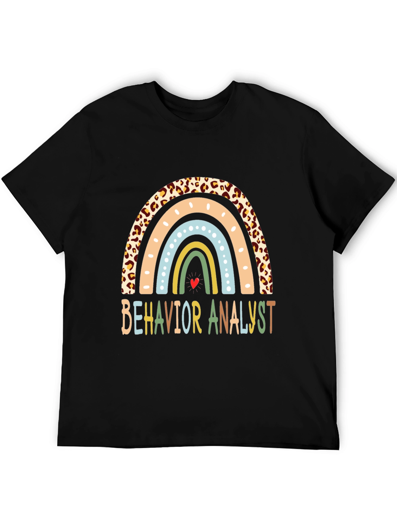 Black Behavior Analyst Rainbow Graphic Tee view 5