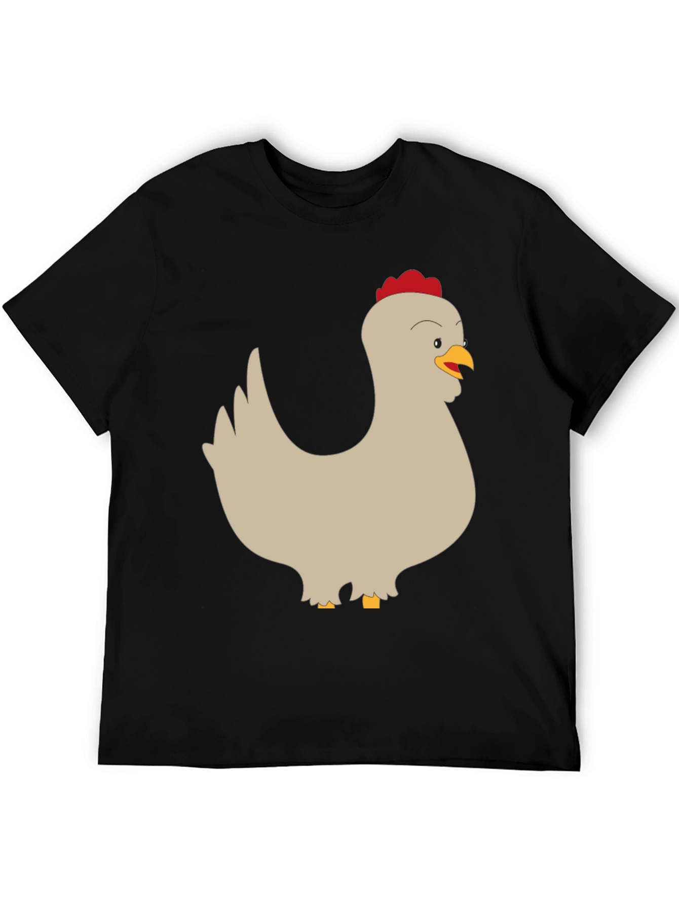 Black Funny Chicken Graphic Tee - Men's Black T-Shirt view 5