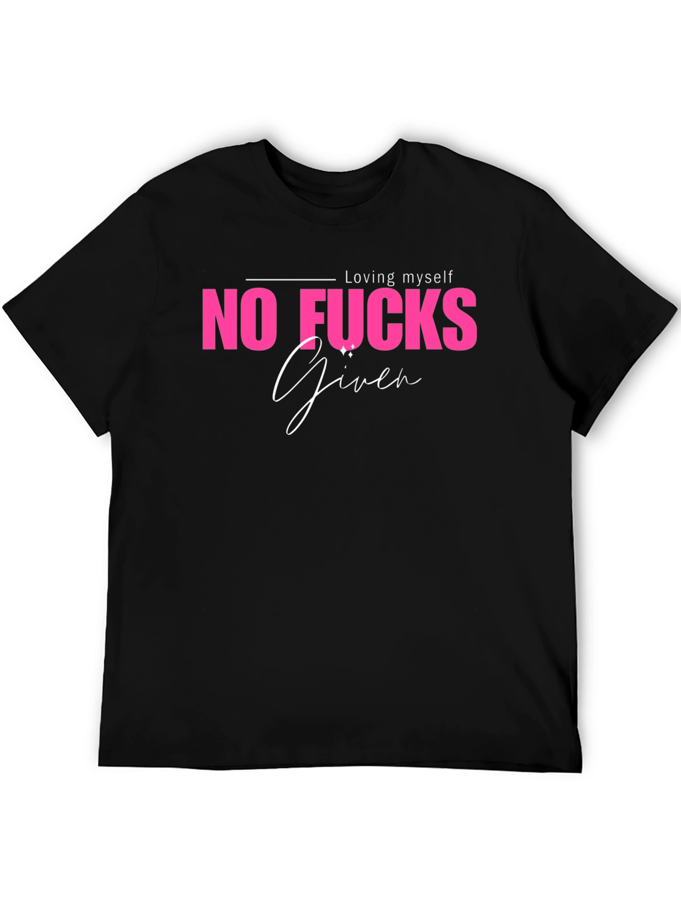 Black No Fucks Given Graphic Tee - Black Casual T-Shirt view 5