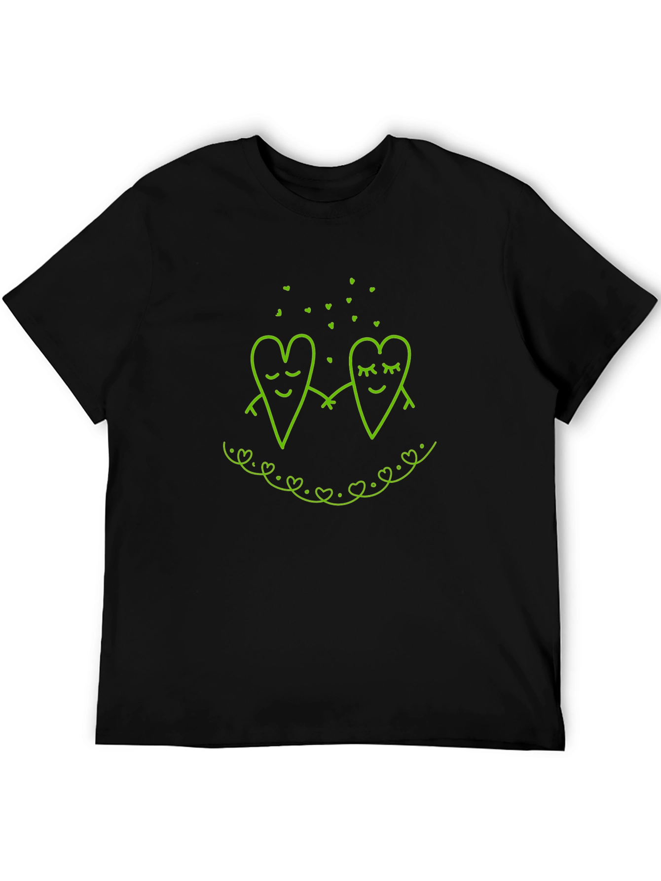 Black Whimsical Heart Duo Graphic Tee - Black view 5