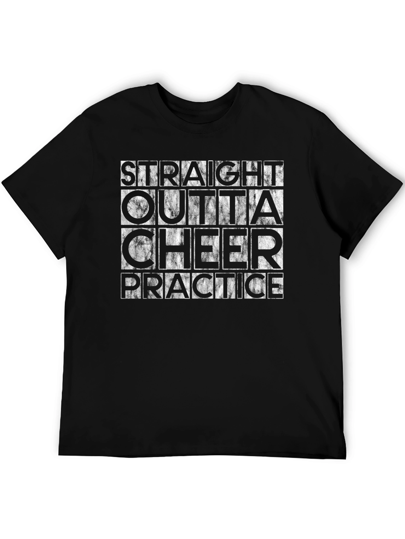 Black Straight Outta Cheer Practice T-Shirt view 5