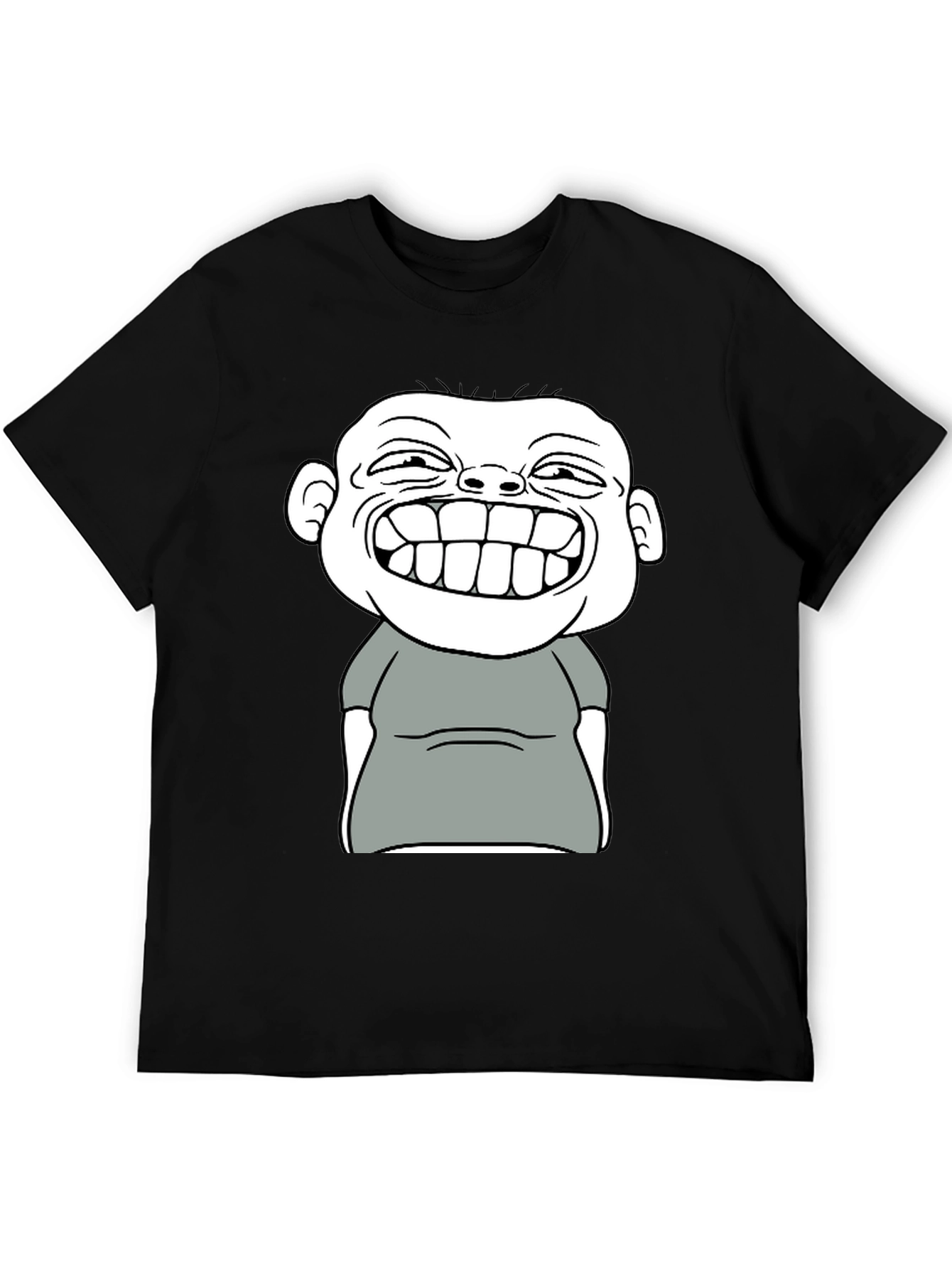 Black Funny Cartoon Graphic T-Shirt - Black Cotton Tee view 5