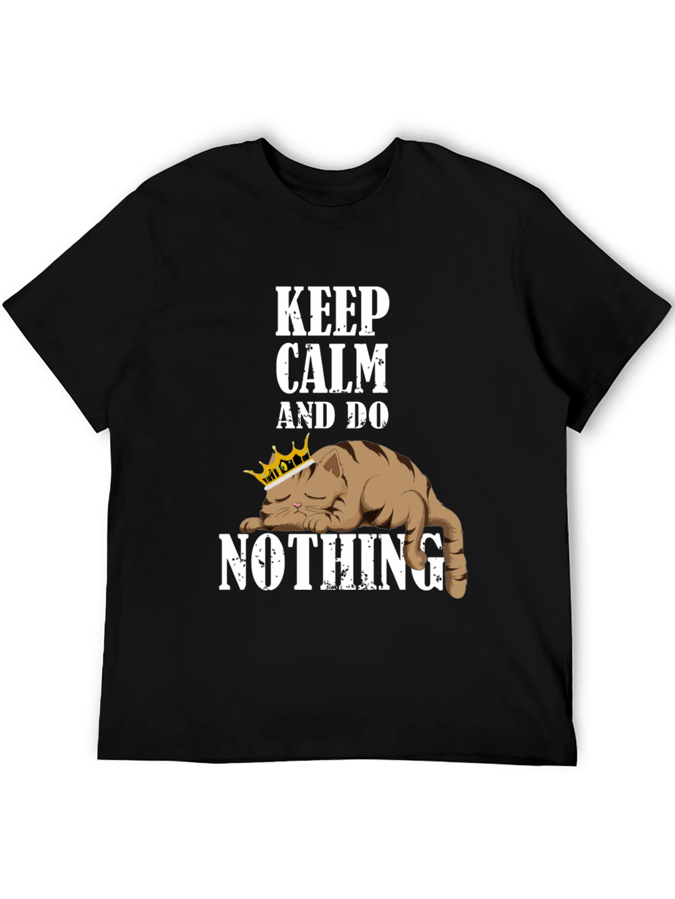 Black Keep Calm Cat T-Shirt view 5
