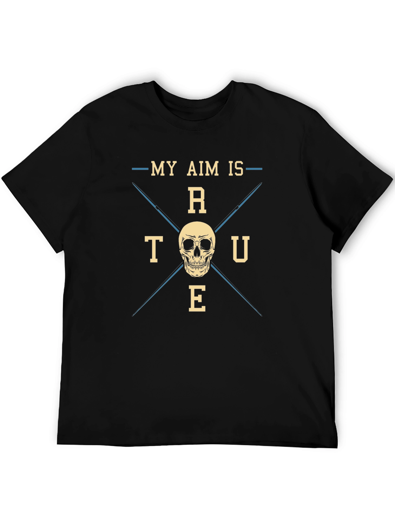 Black My Aim is True Skull Graphic Tee - Black view 5