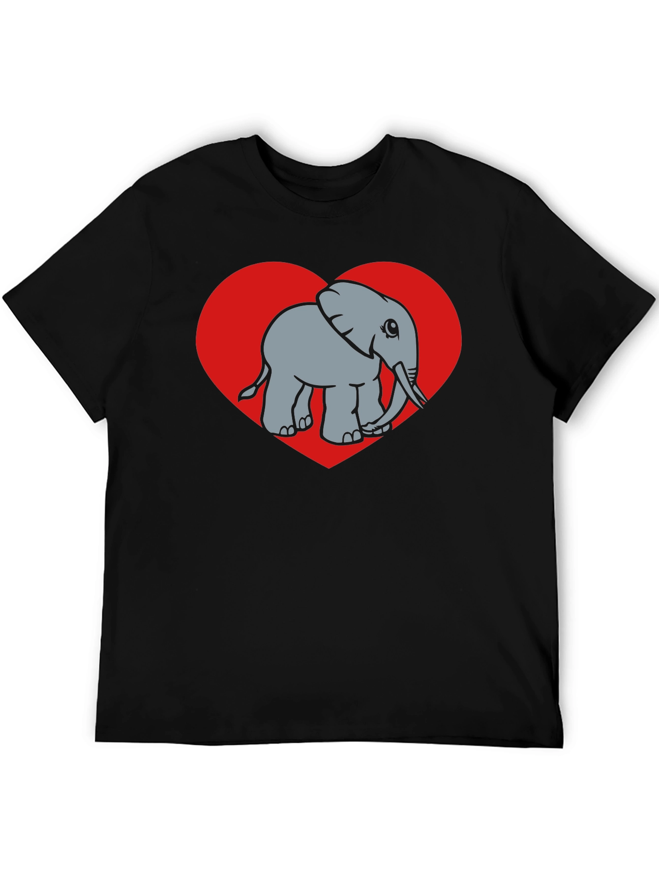 Black Elephant Heart Graphic Tee - Black view 5
