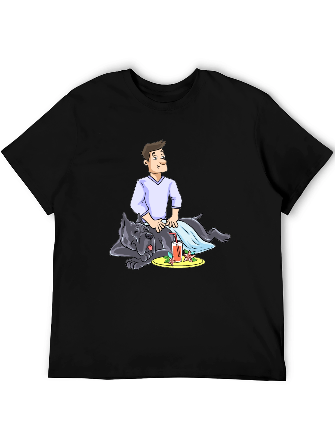 Black Relaxed Dog Massage T-Shirt view 5