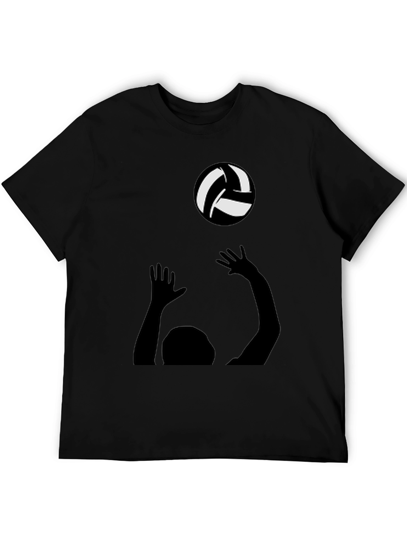 Black Volleyball Player Graphic Tee - Black Cotton Shirt view 5