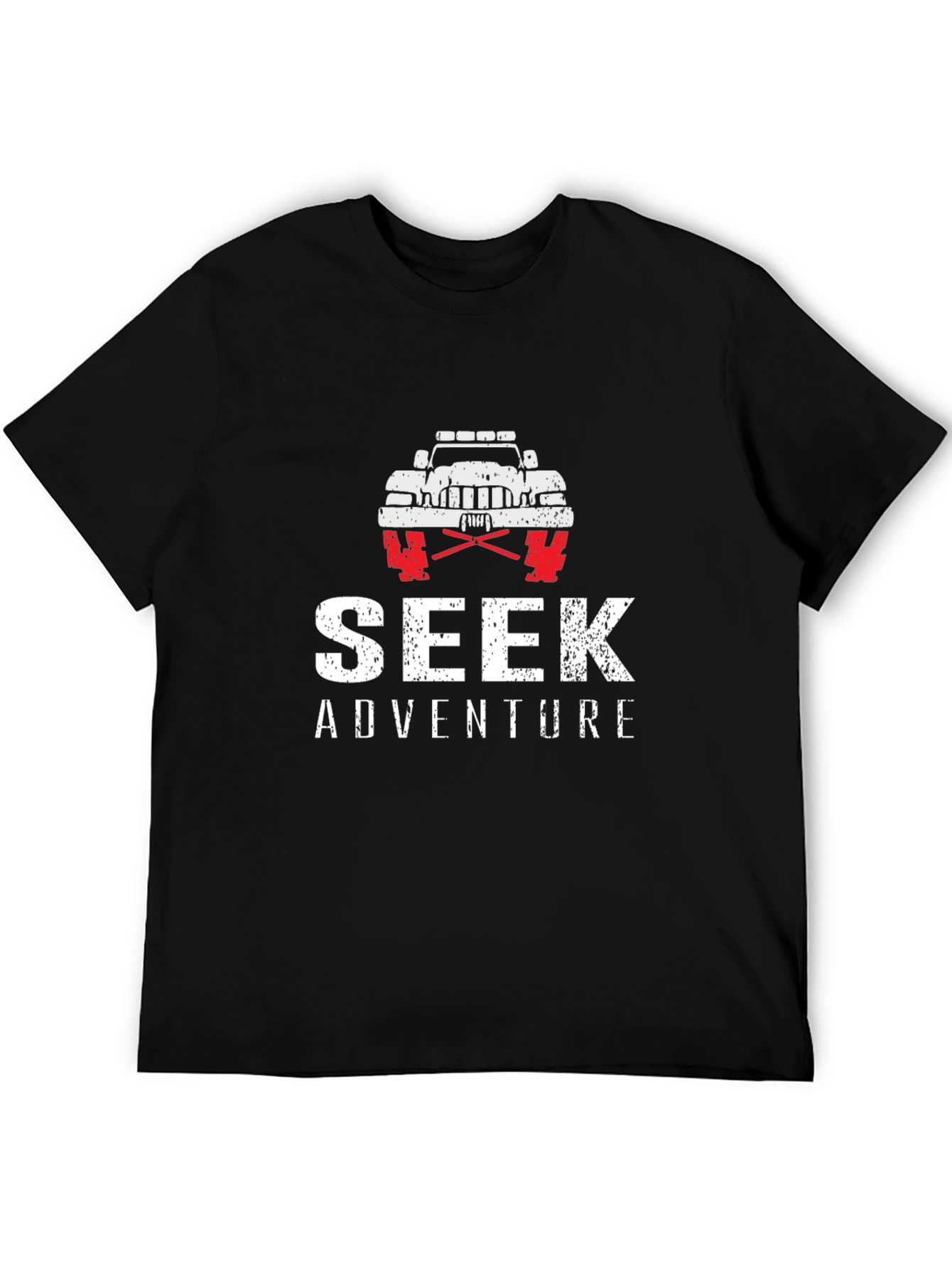 Black Seek Adventure Black Graphic T-Shirt view 5