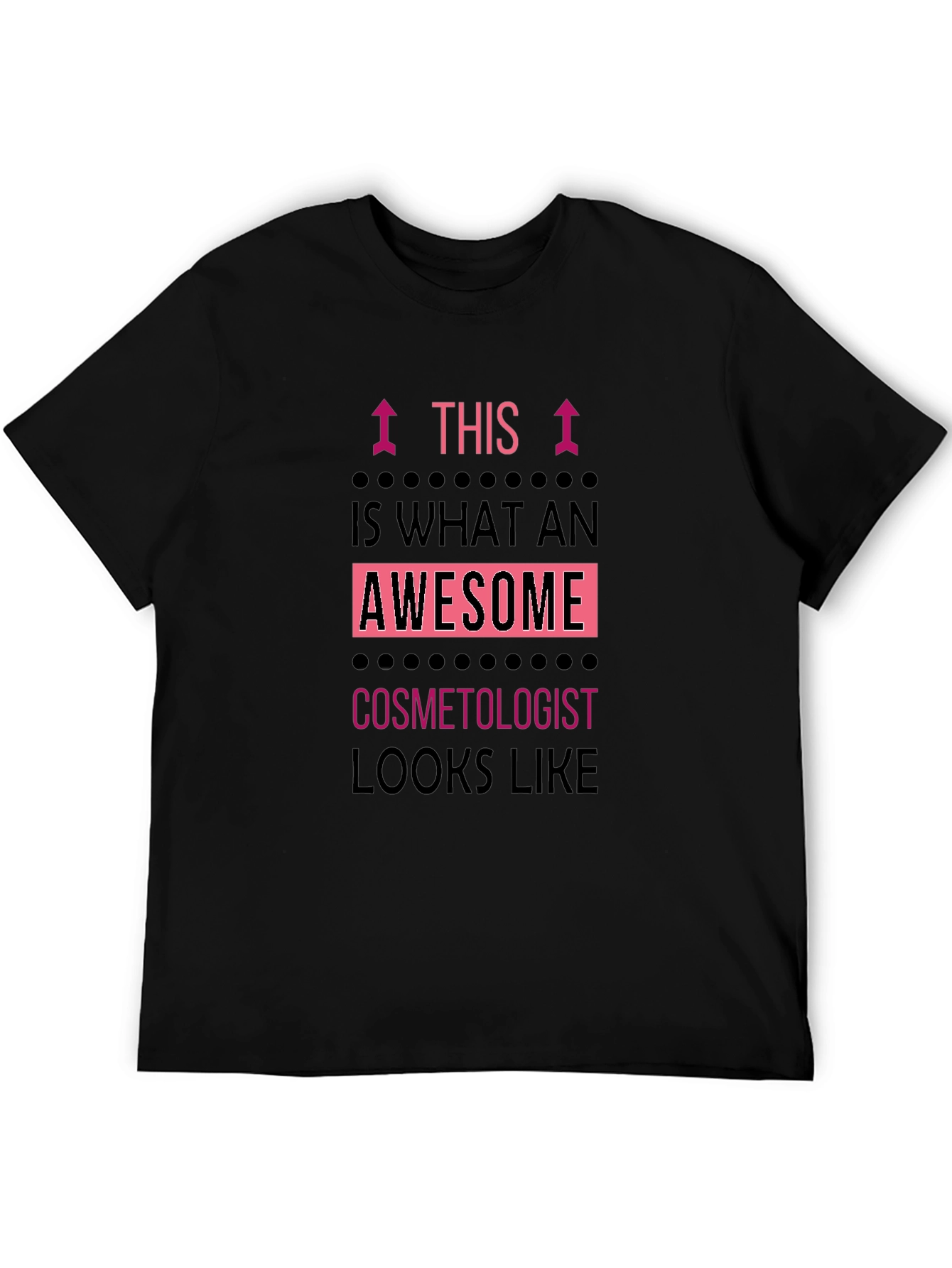 Black Awesome Cosmetologist T-Shirt, Black Graphic Tee view 5