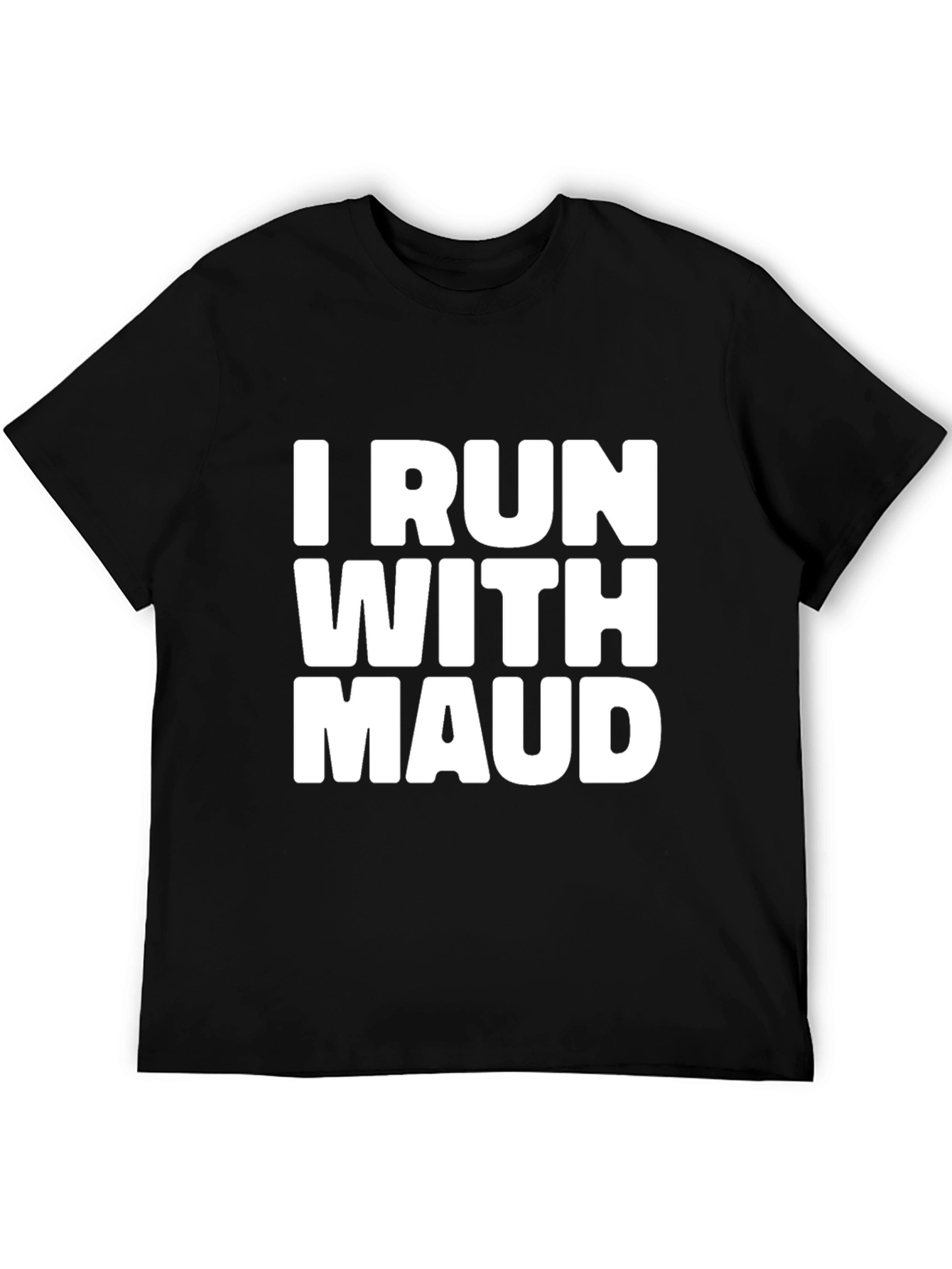Black I Run With Maud Graphic T-Shirt - Black Cotton Blend view 5