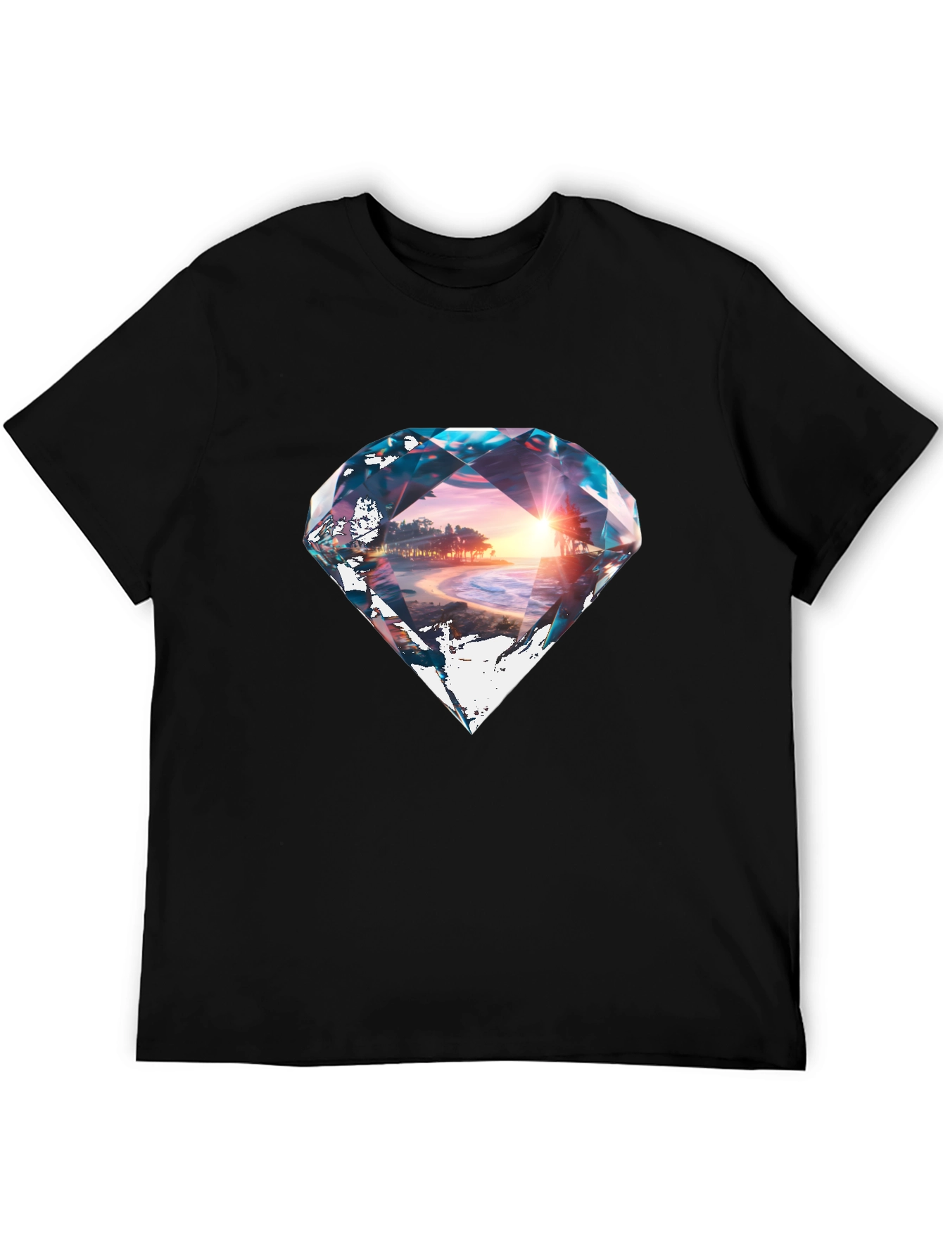 Black Diamond Beach Graphic Black T-Shirt view 5