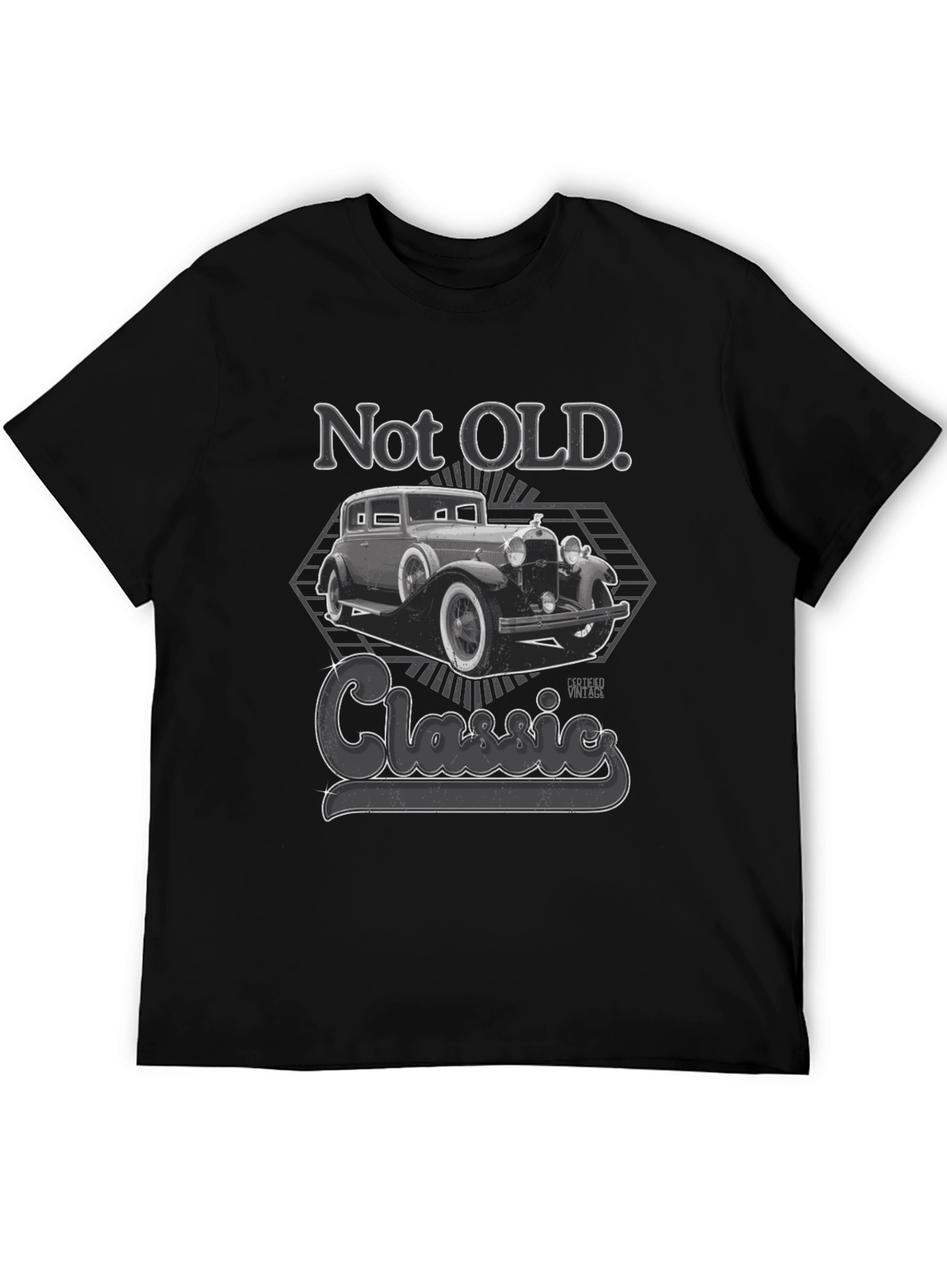 Black Not Old Classic Car T-Shirt view 5