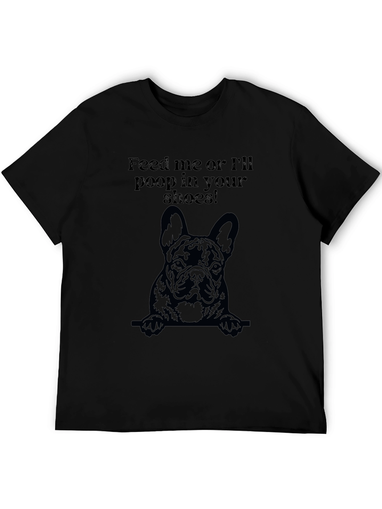 Black Feed Me Dog Graphic T-Shirt view 5