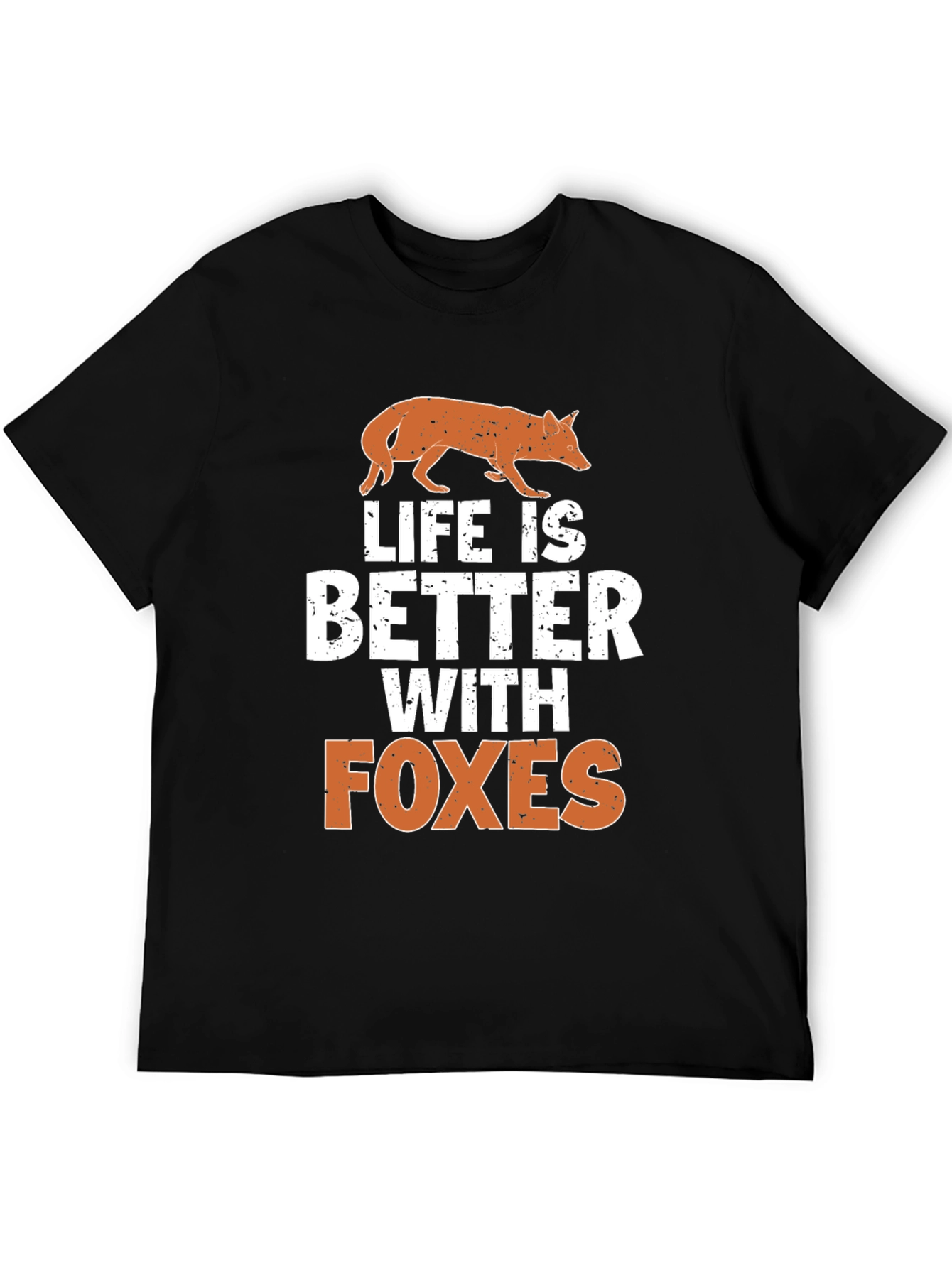 Black Life is Better with Foxes Graphic Tee - Black view 5