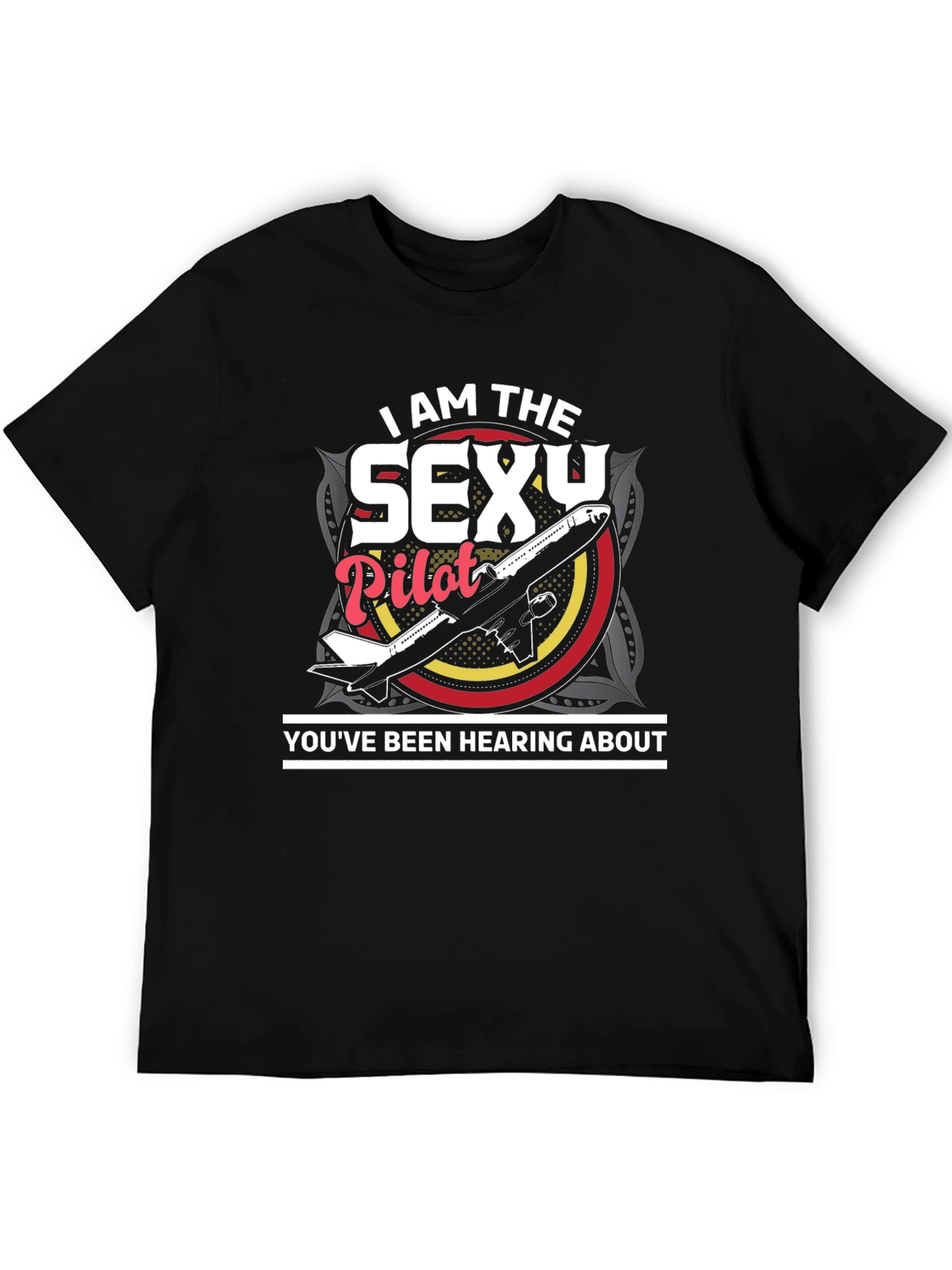 Black Sexy Pilot Graphic T-Shirt - Aviation Humor Tee view 5