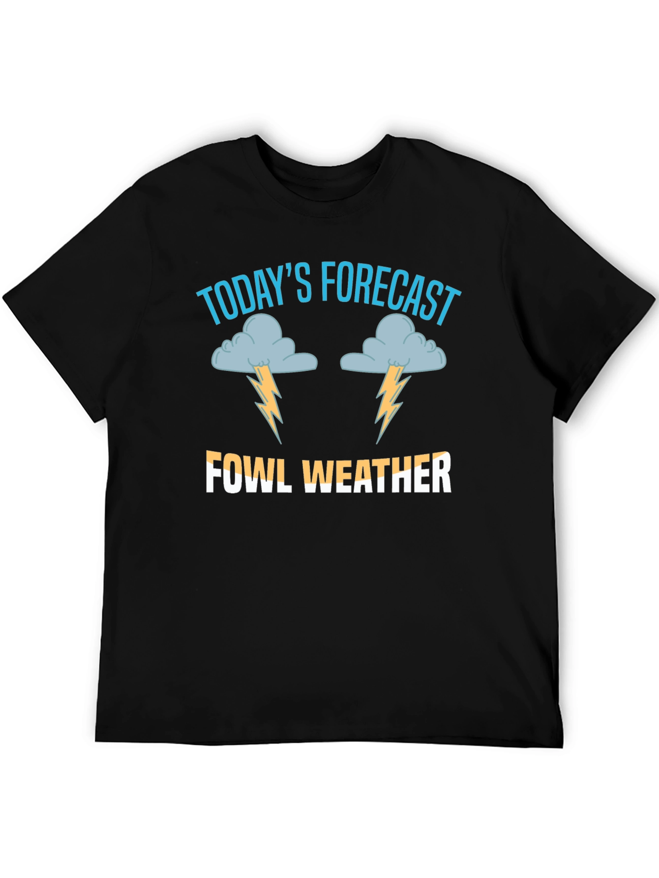 Black Fowl Weather T-Shirt - Funny Weather Forecast Tee view 5