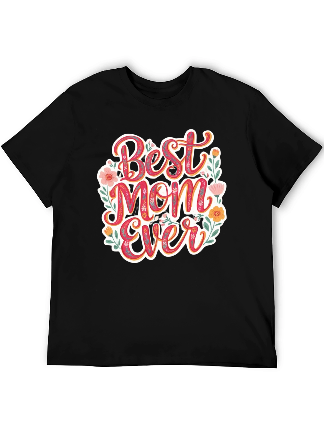 Black Best Mom Ever Floral T-Shirt view 5