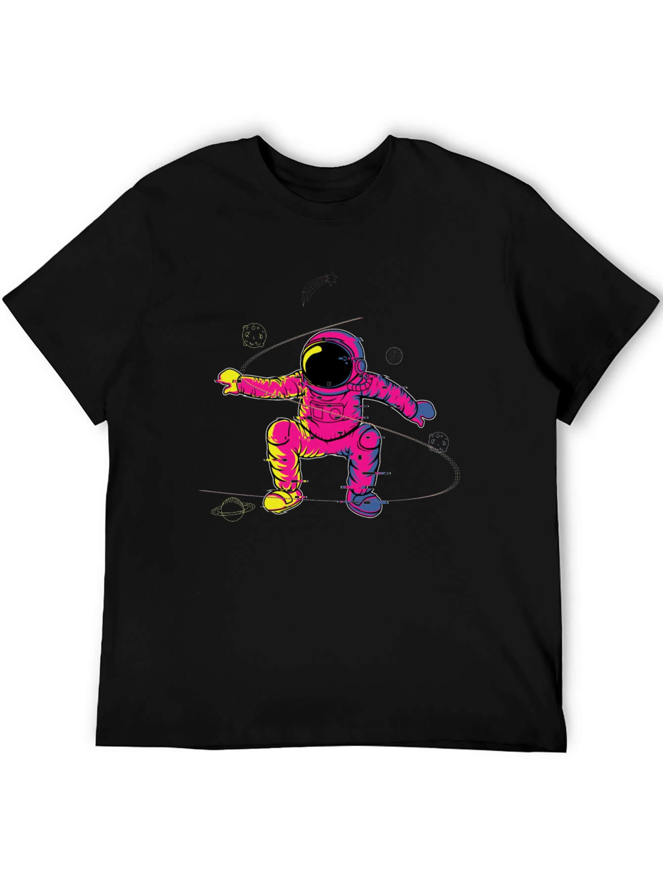 Black Astronaut Graphic Tee - Galaxy Explorer T-Shirt view 5