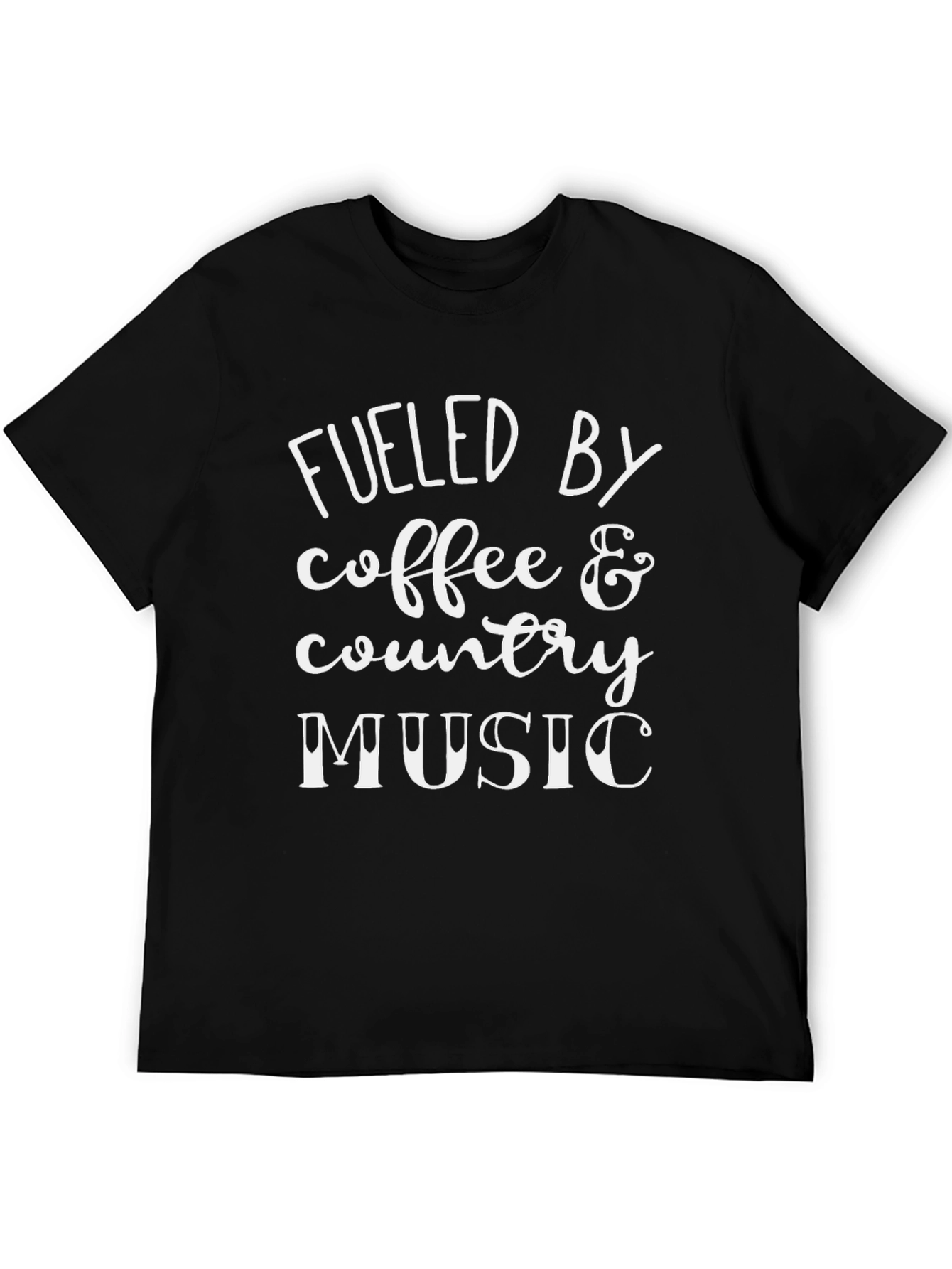 Black Fueled by Coffee & Country Music T-Shirt view 5