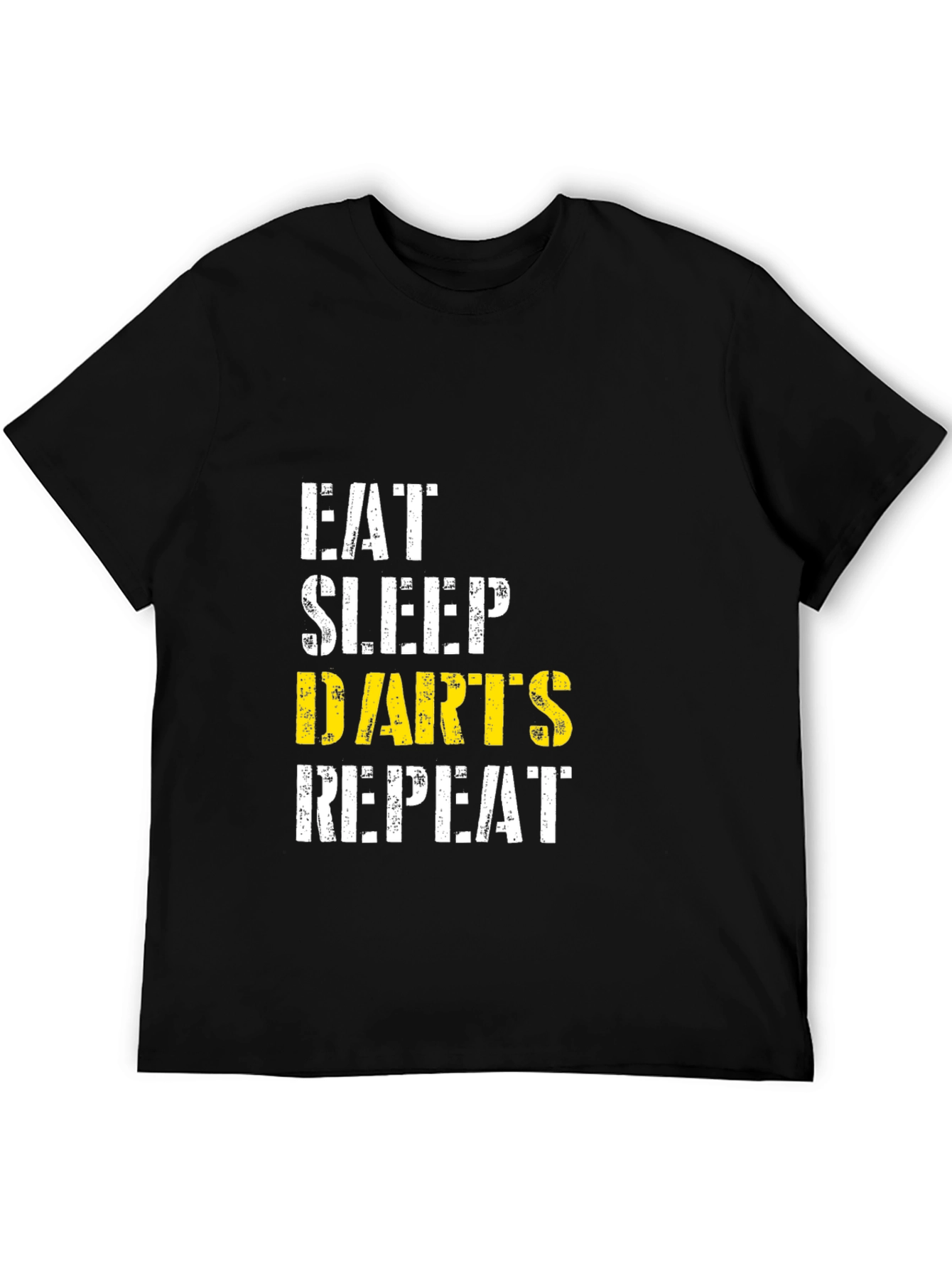 Black Eat Sleep Darts Repeat Black T-Shirt view 5